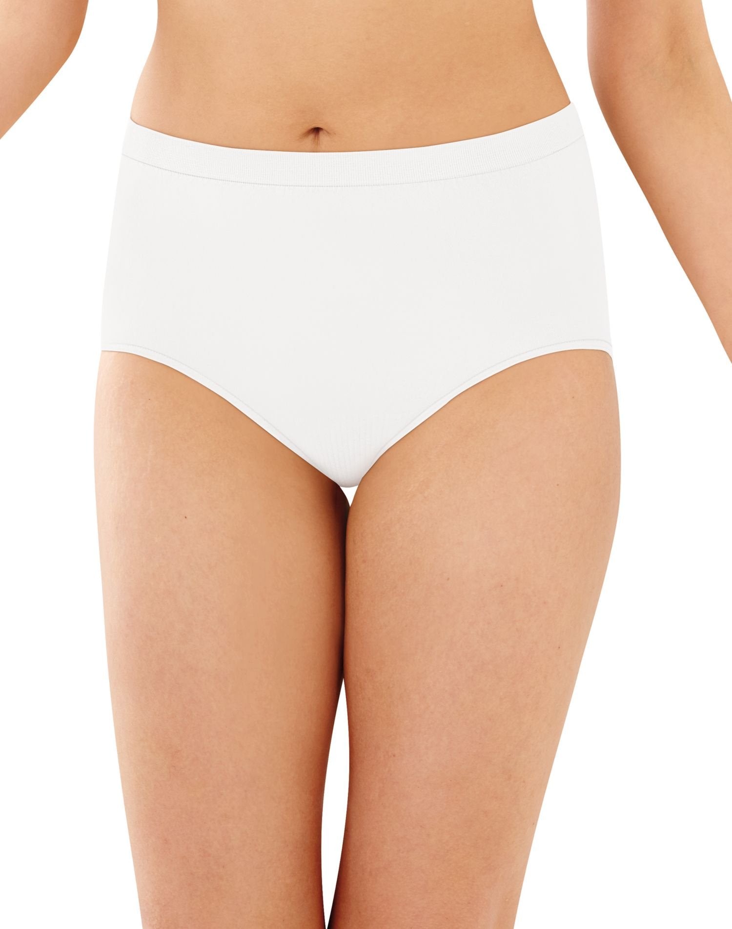 Bali Women's Comfort Revolution Seamless Brief Underwear, Microfiber Stretch Panty, 3-pack