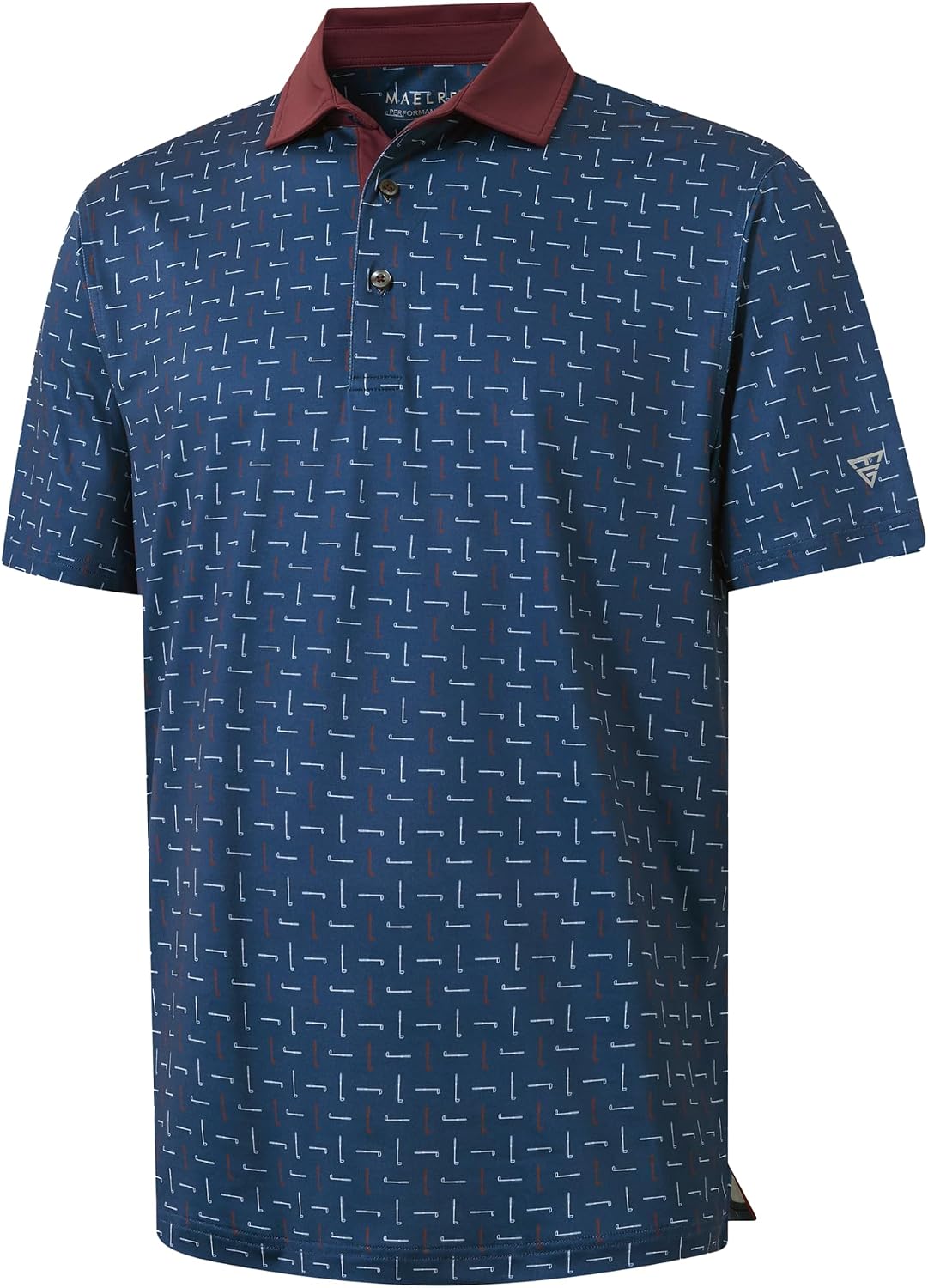 M MAELREG Golf Shirts for Men Short Sleeve Print Patterns Moisture Wicking Performance Lightweight Collared Mens Polo Shirts