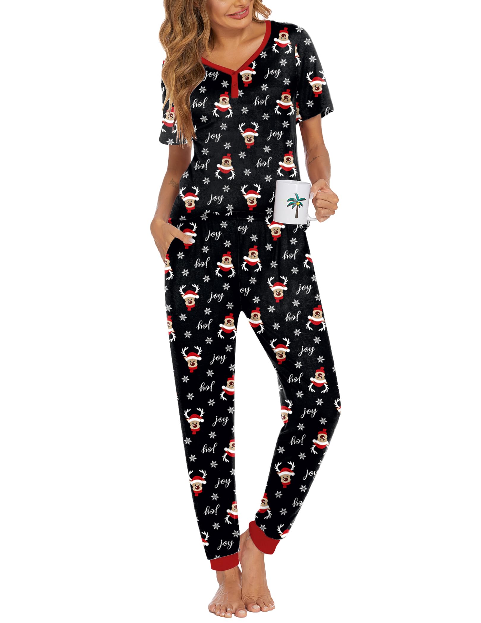 Ekouaer Pajamas for Women Set 2 Piece Fall Sleepwear with Pockets