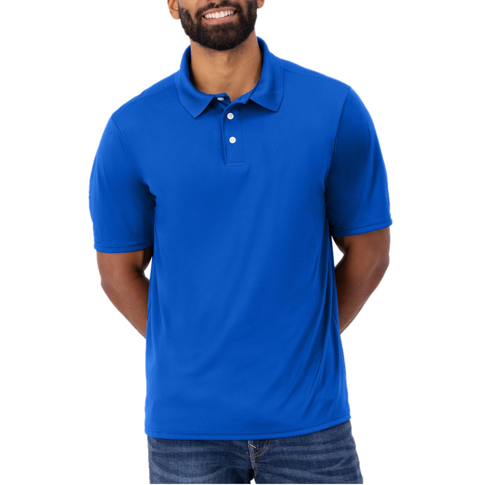 Hanes Men's Cool DRI Polo Shirt, Quick-Drying Performance Polo for Men, UPF Protection