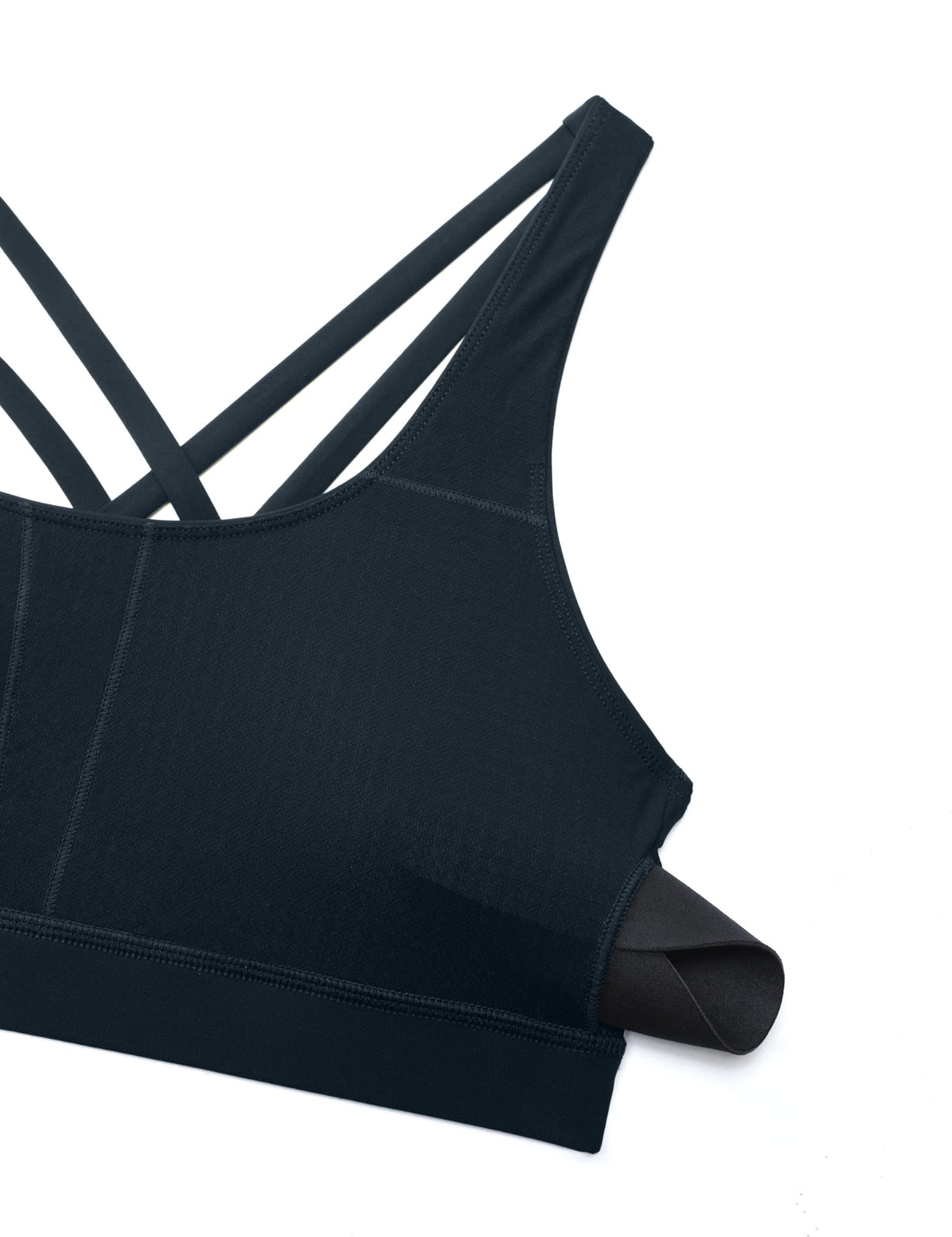 CRZ YOGA Naked Feeling Strappy Sports Bras | Medium Support, Removable Pads, Yoga, Sleek, Scoop Neck, for Women
