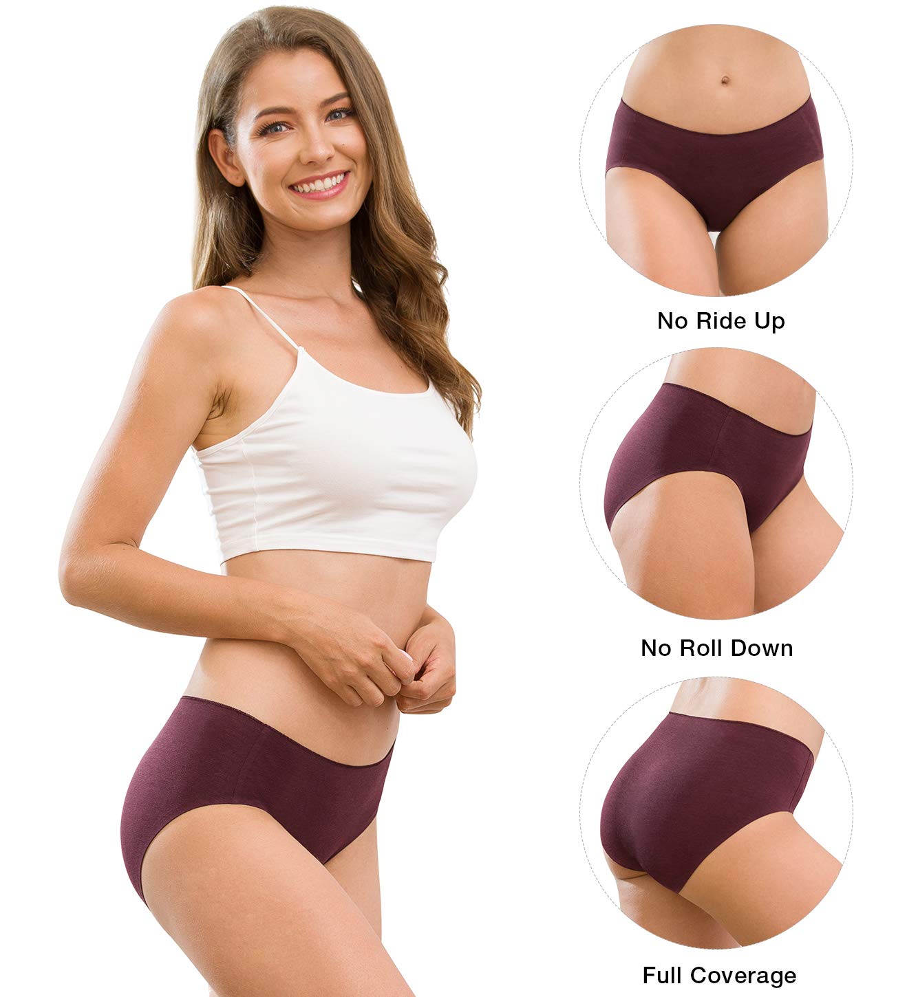 Altheanray Womens Underwear Cotton Underwear for Women Seamless Hipster Bikini Briefs Panties 6 Pack