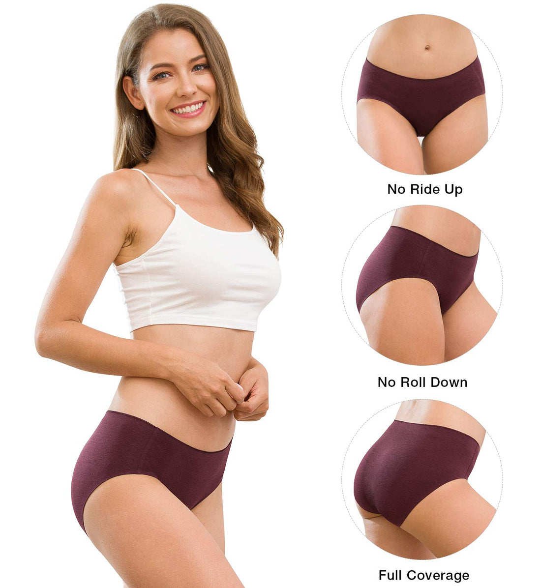 Altheanray Womens Underwear Cotton Underwear for Women Seamless Hipster Bikini Briefs Panties 6 Pack