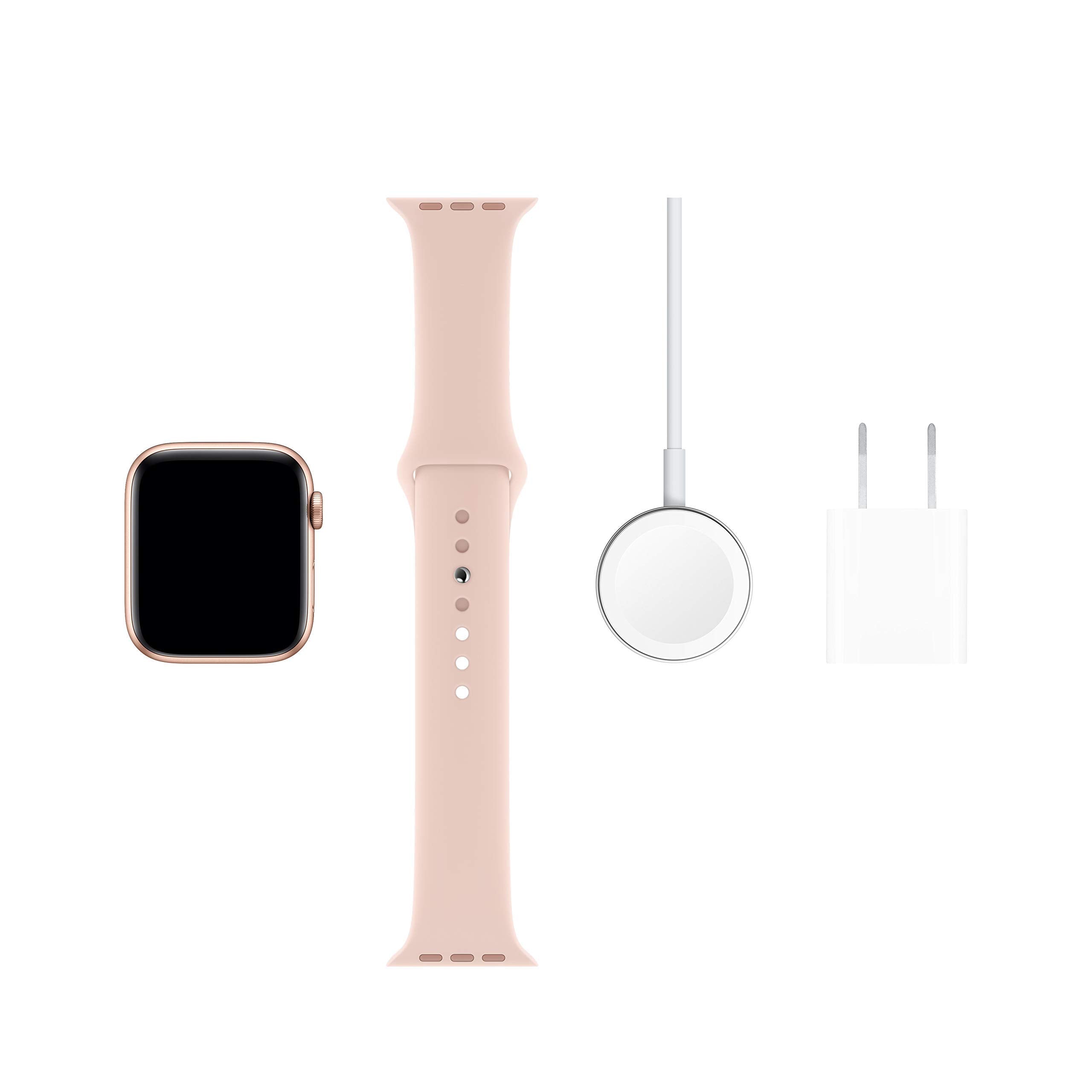 Apple Watch Series 5 (GPS, 44MM) - Space Gray Aluminum Case with Black Sport Band (Renewed)