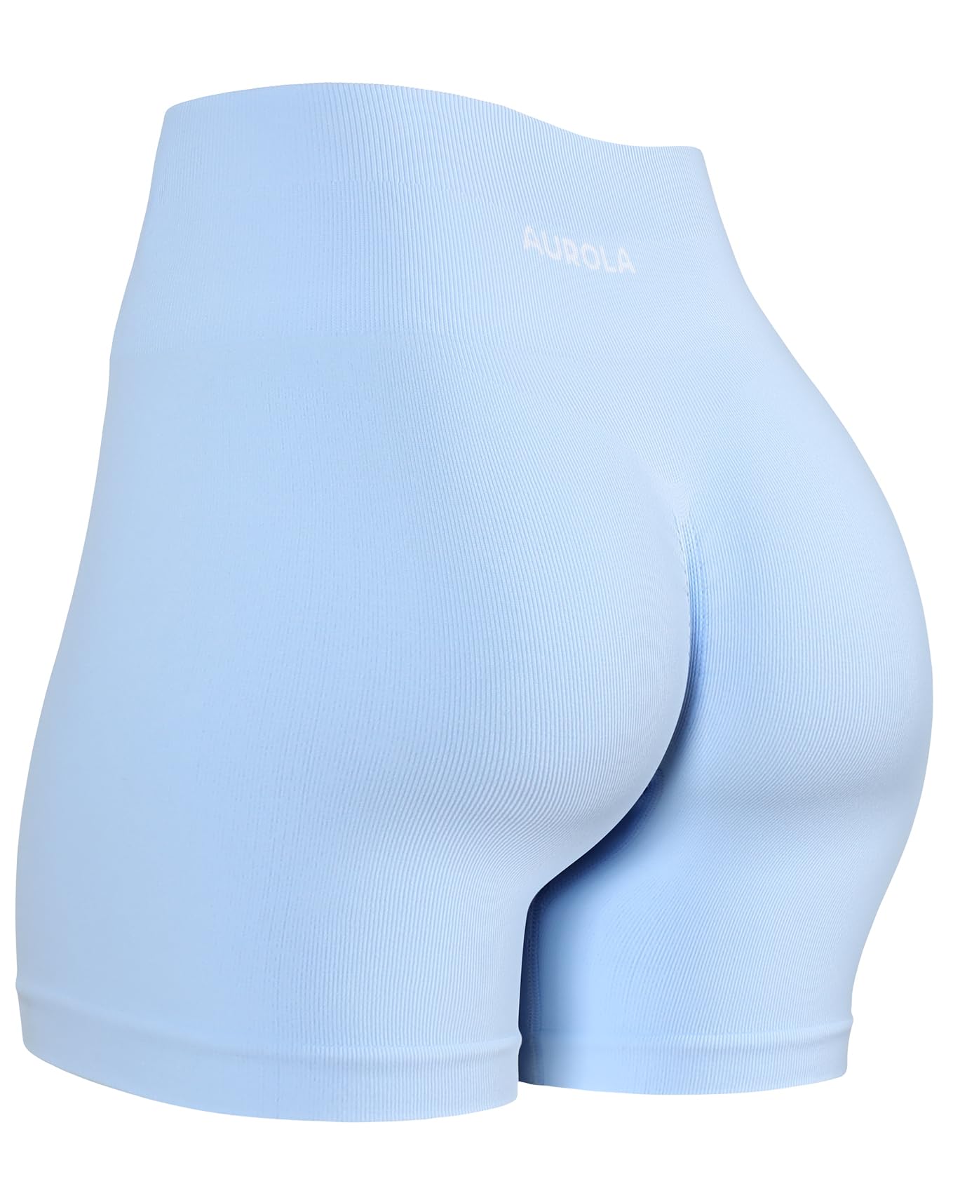 AUROLA Power Workout Shorts for Women Tummy Control Squat Proof Ribbed Thick Seamless Scrunch Active Short