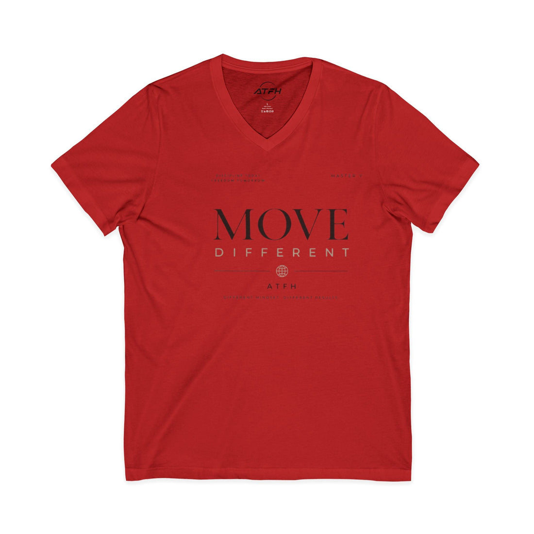 Move Different V-Neck Tee — Minimal Motivational Graphic Shirt Printify