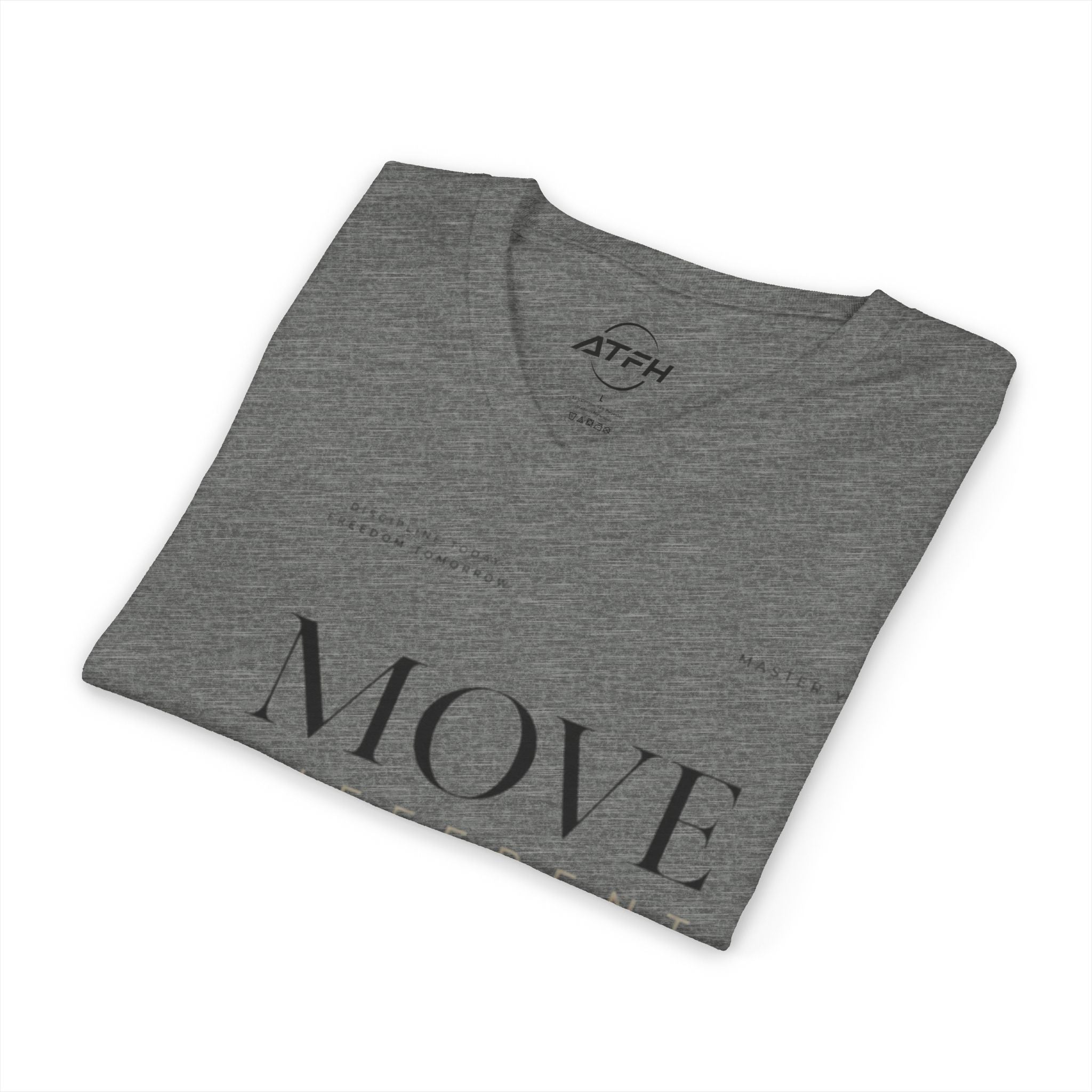 Move Different V-Neck Tee — Minimal Motivational Graphic Shirt Printify