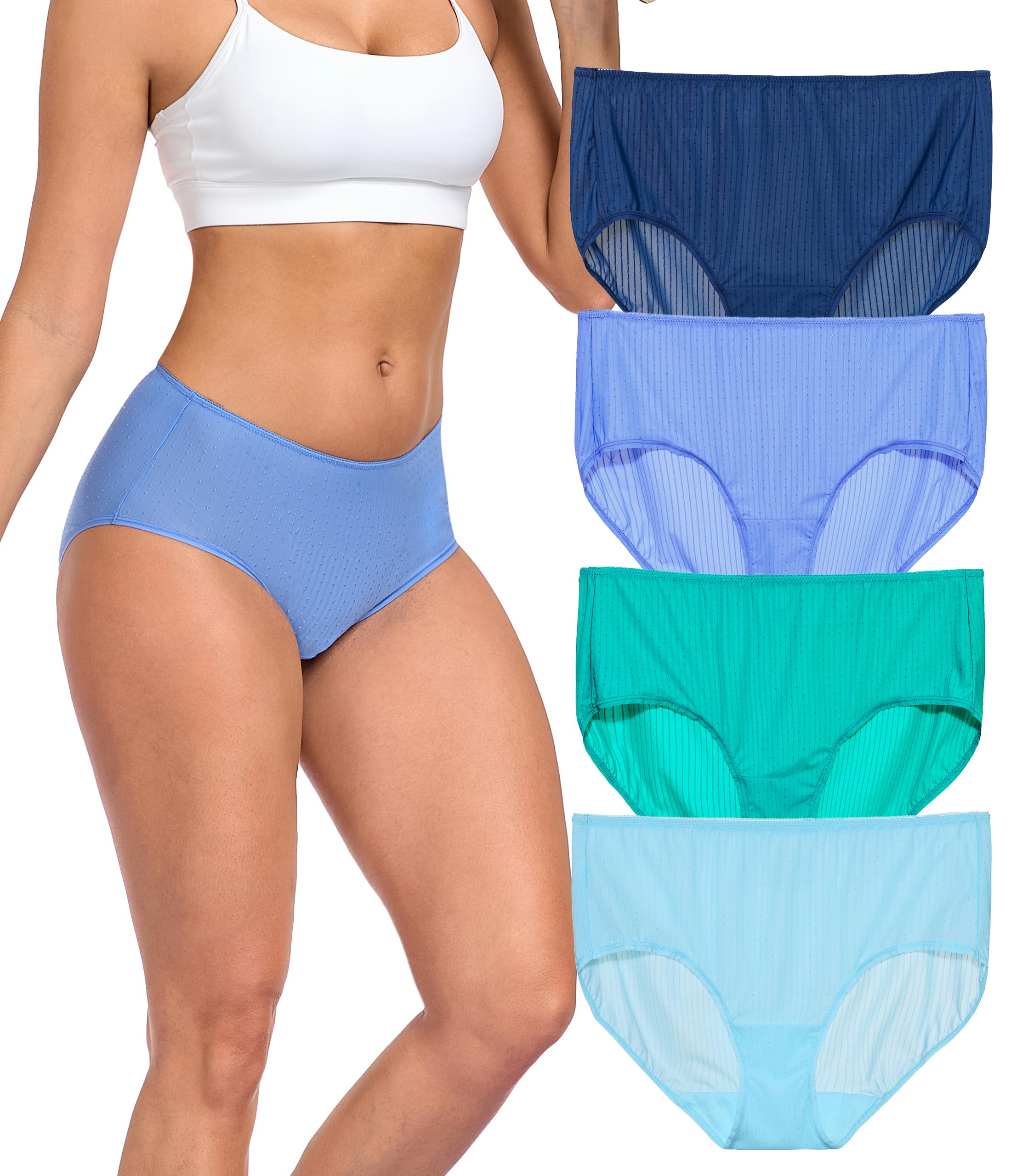 ANLIQI Quick Dry Underwear for Women Travel Panties Pack Hipster Panty Soft & Lightweight Bikini Brief Stay Fresh Undies