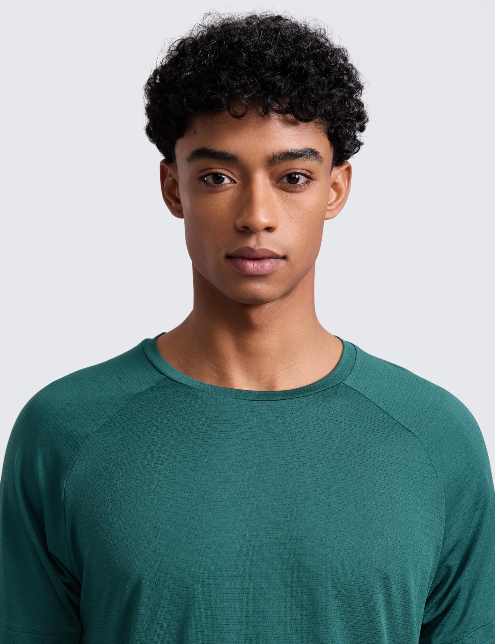 CRZ YOGA Breathable Texture Crewneck T-Shirts | Workout, Quick Dry, Lightweight, Classic Fit, Round Scallop Back, Short Sleeve Shirts for Men