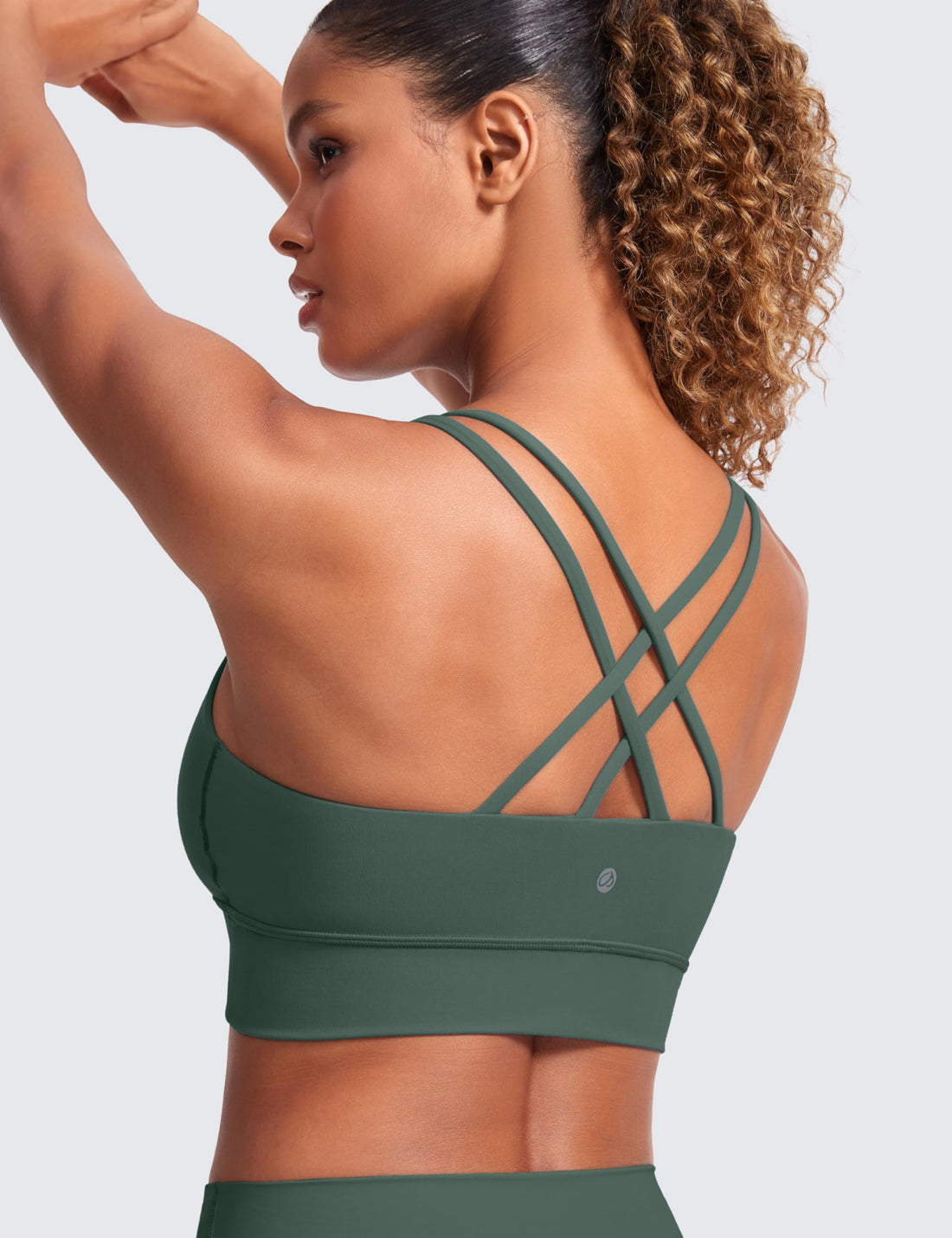 CRZ YOGA Softness Mold Butterluxe Sports Bras | Molded Cup, Light Support, Yoga, Extremely Soft, Longline, Strappy Back, Scoop Neck, for Women