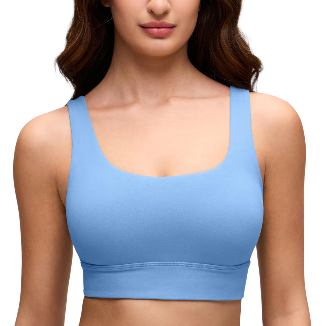 CRZ YOGA Butterluxe U Back Sports Bras | Light Support, Removable Pads, Yoga, Extremely Soft, Longline, Scoop Neck, Wide Straps, for Women