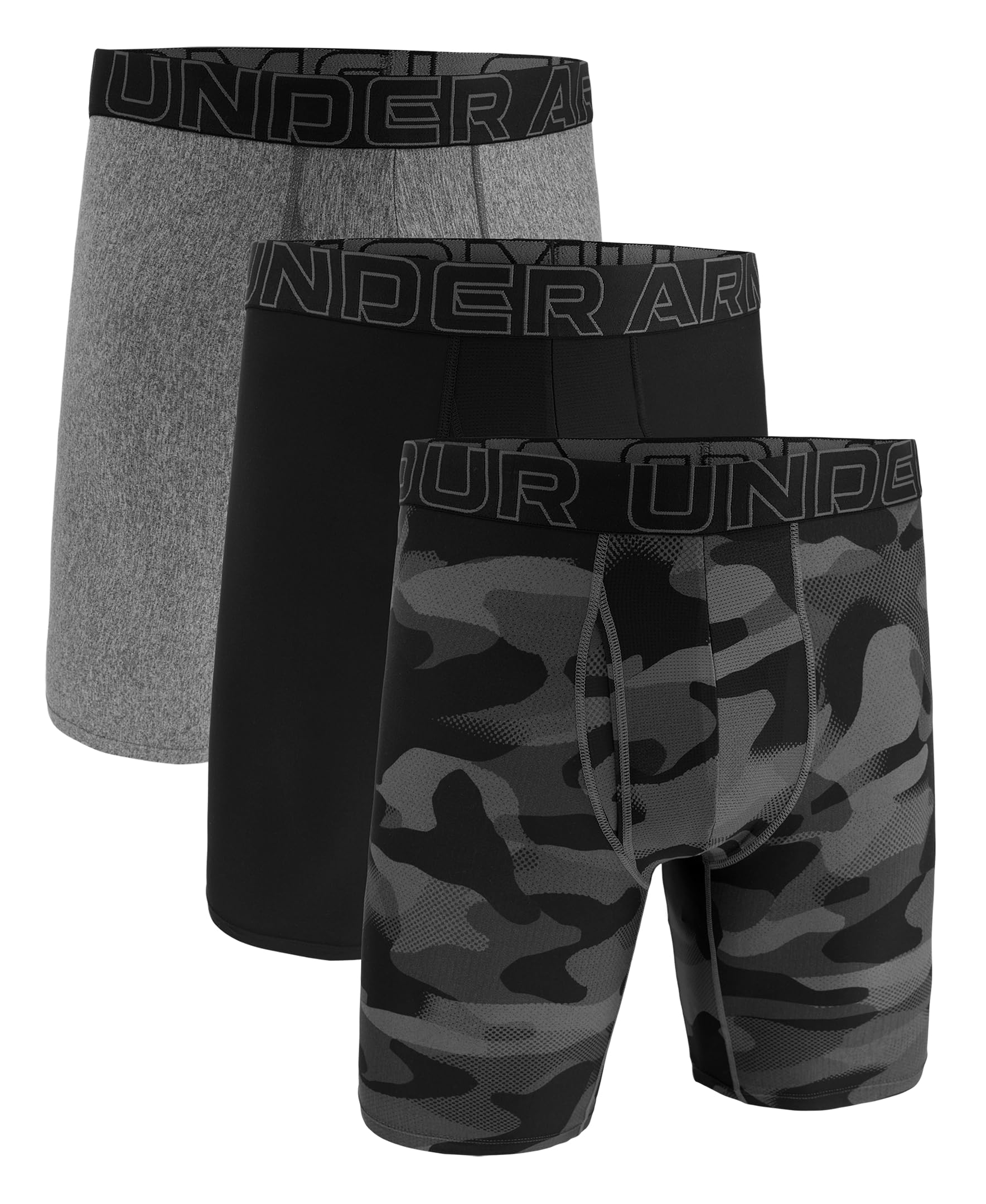 Under Armour Men's Performance Tech Long-Leg Boxerjock Brief Underwear, 9" Inseam, All-Day Comfort & Ultra-Soft, 3-Pack