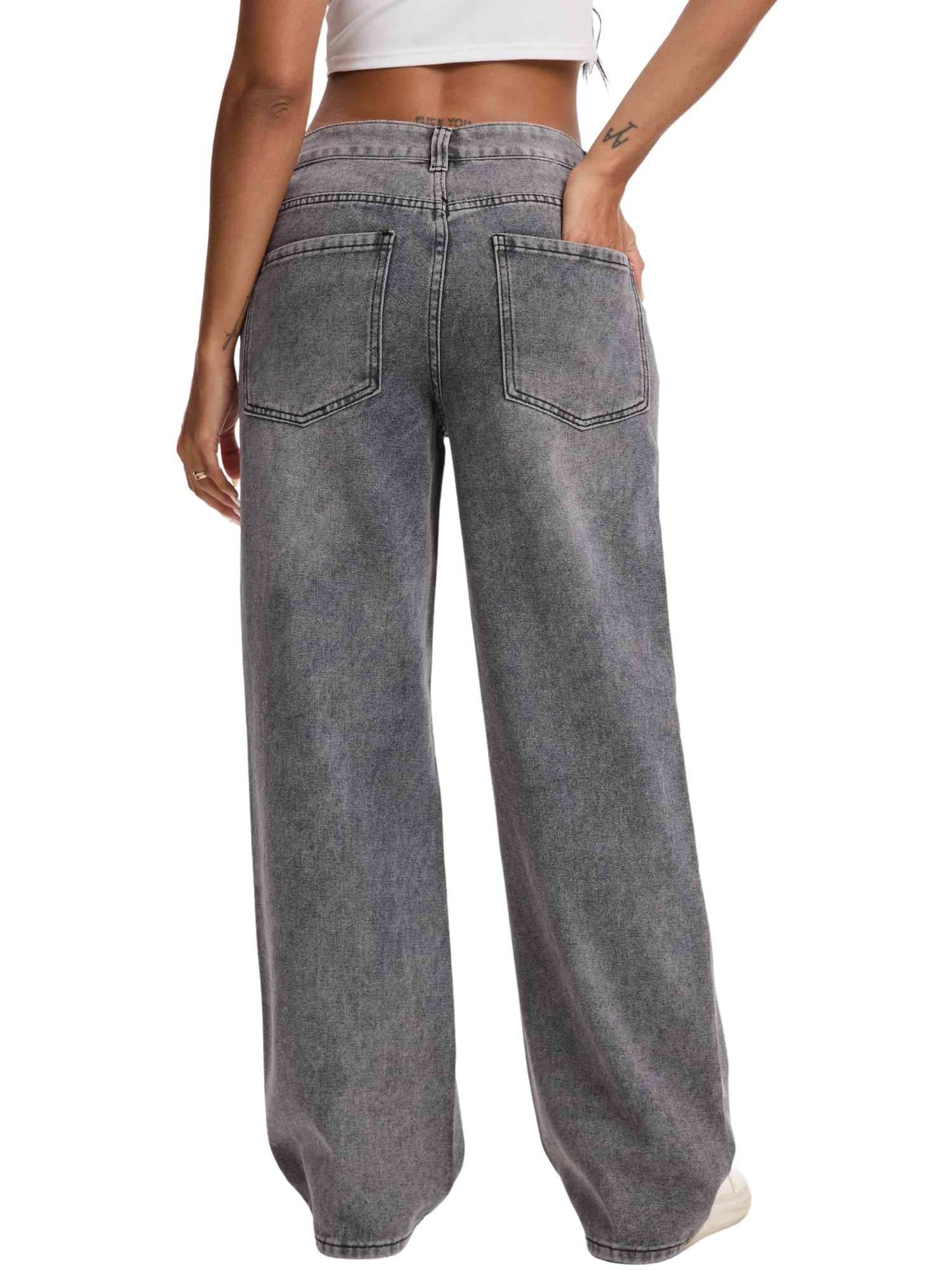 Straight Leg Jeans for Women Mid Waisted Casual Washed Vintage Loose Fit Boyfriend Jeans Denim Pants