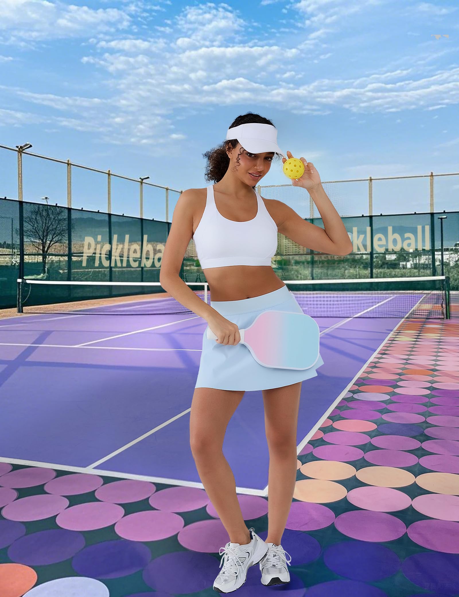 Cordaw Pickleball Sports Bras for Women High Support, Molded Cup Crisscross Back High Impact Workout Yoga Bra