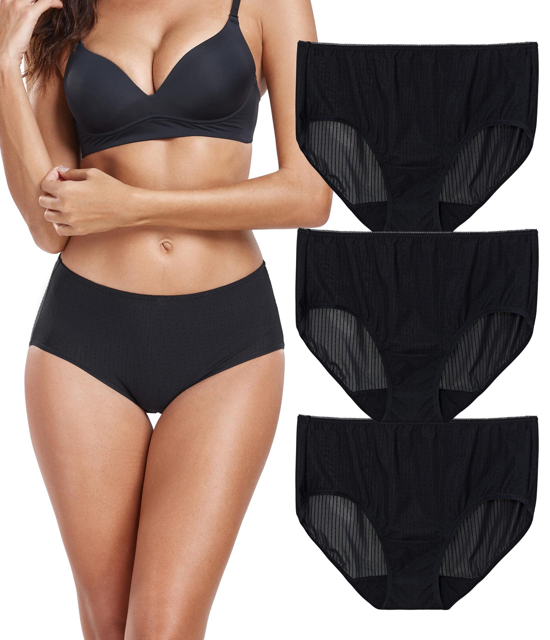 ANLIQI Quick Dry Underwear for Women Travel Panties Pack Hipster Panty Soft & Lightweight Bikini Brief Stay Fresh Undies
