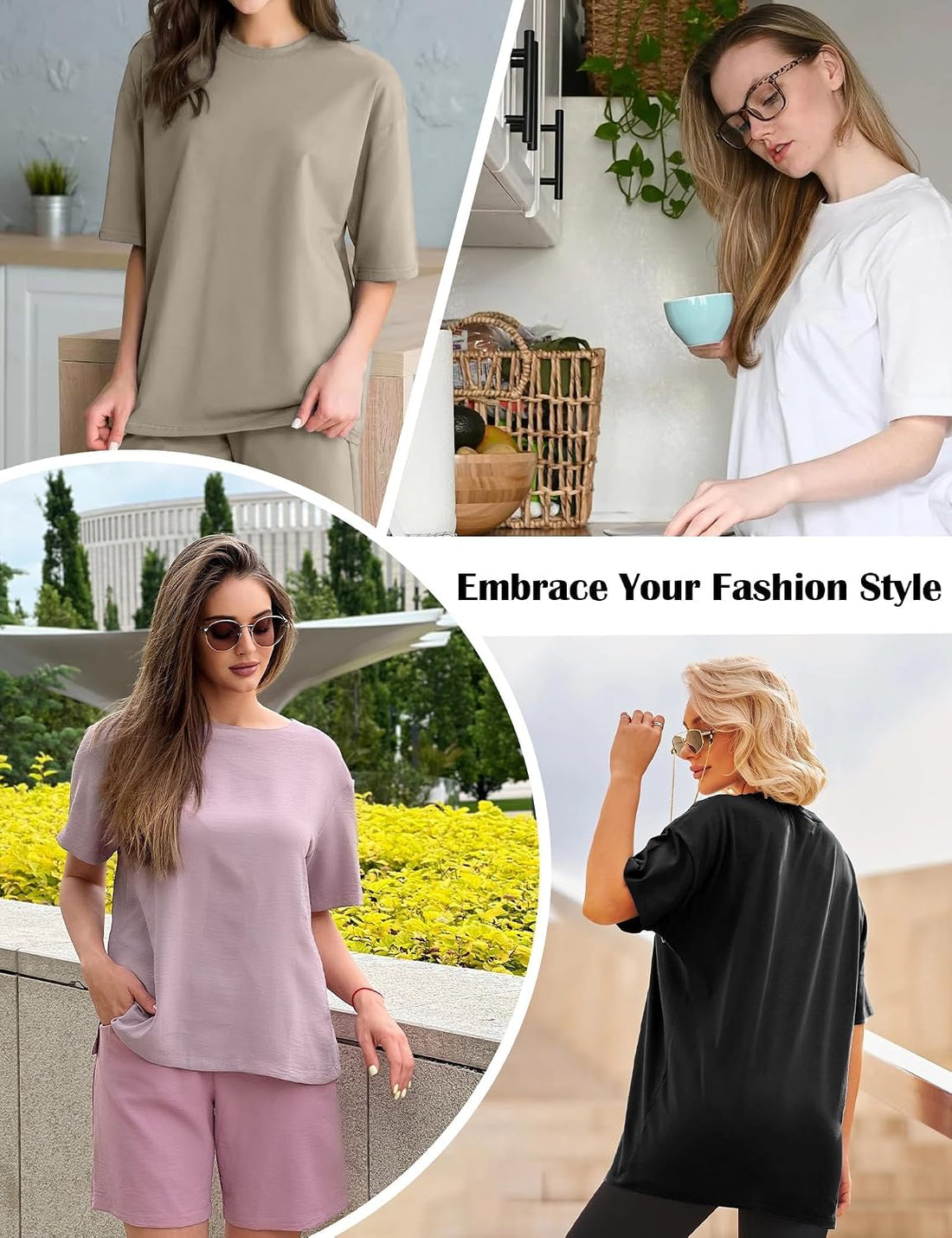 Siimcuzy 2/3/4 Pack Oversized Tshirts for Women Short Sleeves Workout Tops | Loose Fit, Crew Neck, Baggy, Summer, Casual, Gym, Plus Size, Plain, Tops, Fashion, Clothes, 2026