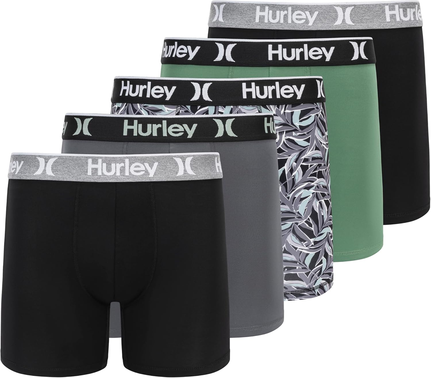 Hurley mens 5 Pack Stretch Boxer Briefs