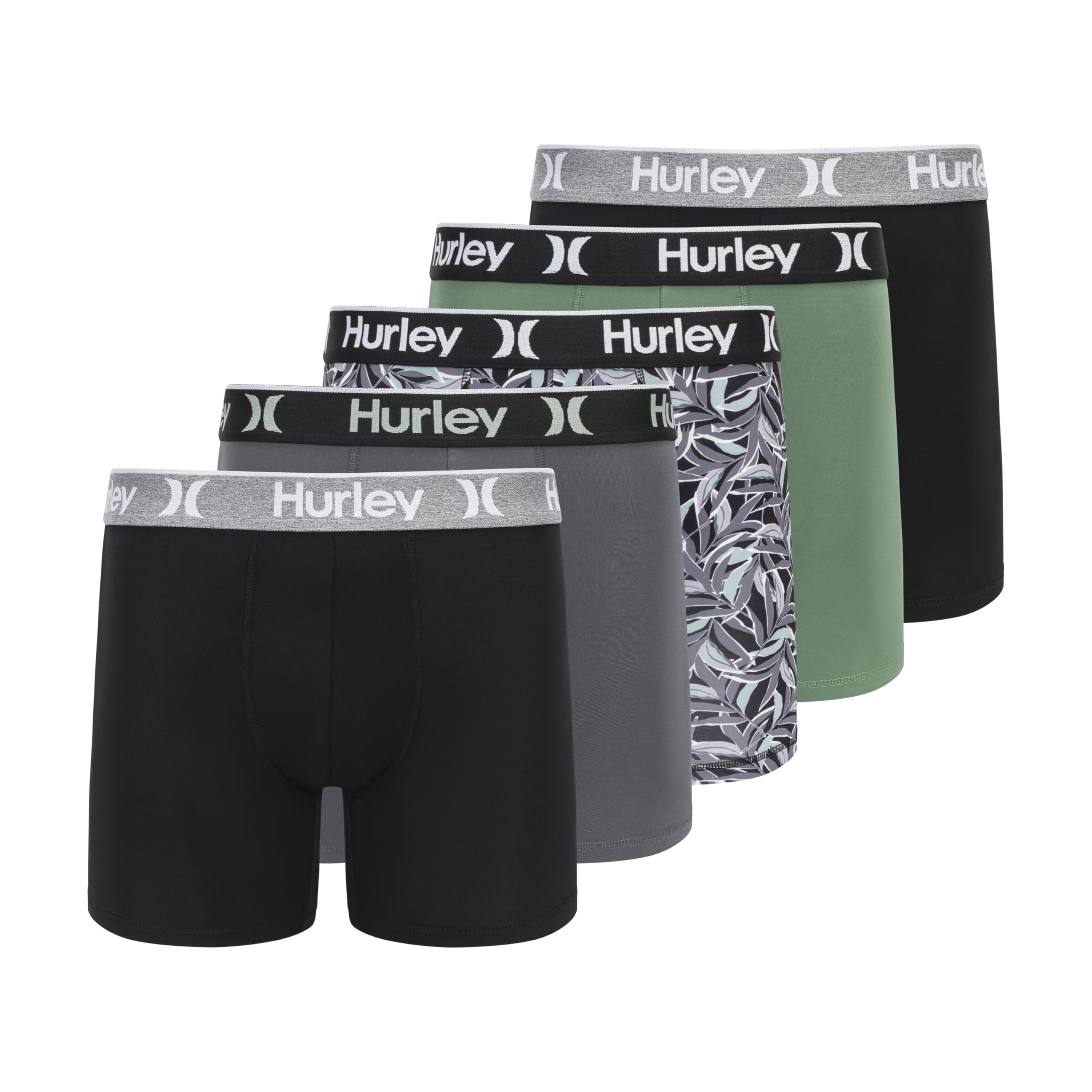 Hurley mens 5 Pack Stretch Boxer Briefs