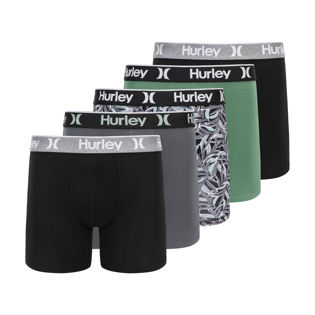 Hurley mens 5 Pack Stretch Boxer Briefs