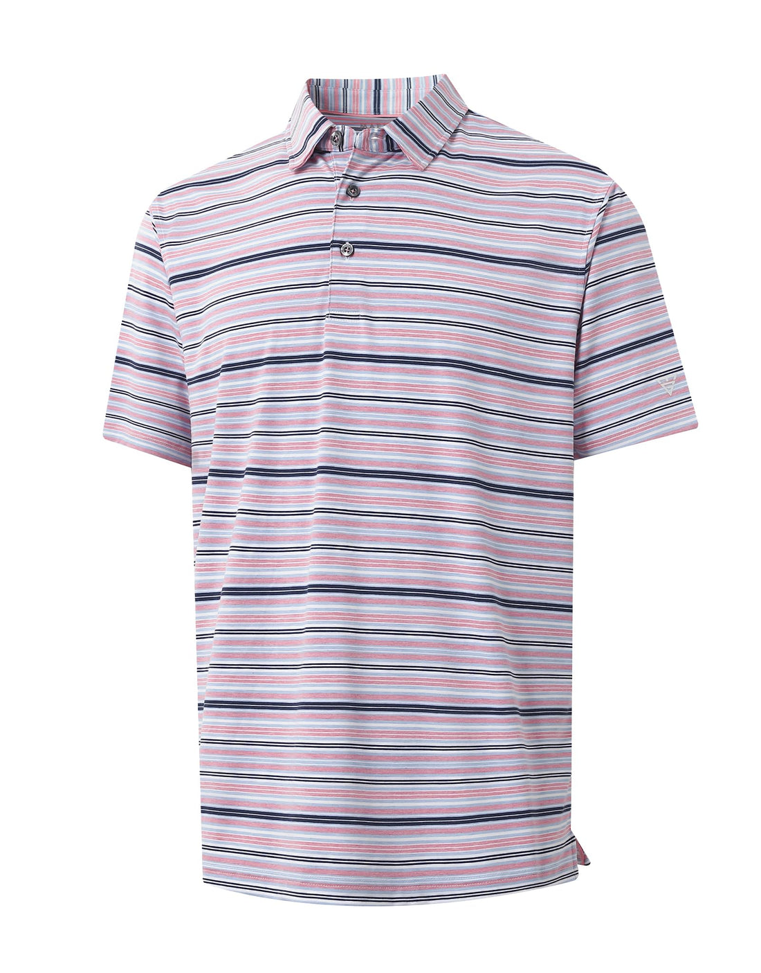 M MAELREG Golf Shirts for Men Print Performance Moisture Wicking Dry Fit Heather Stripe Collared Mens Polo Shirt Short Sleeve