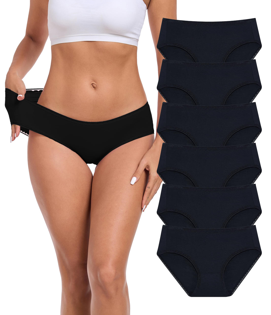 ANLIQI Modal Hipster Underwear Women Soft Moisture Wicking Panties 3/6 Pack