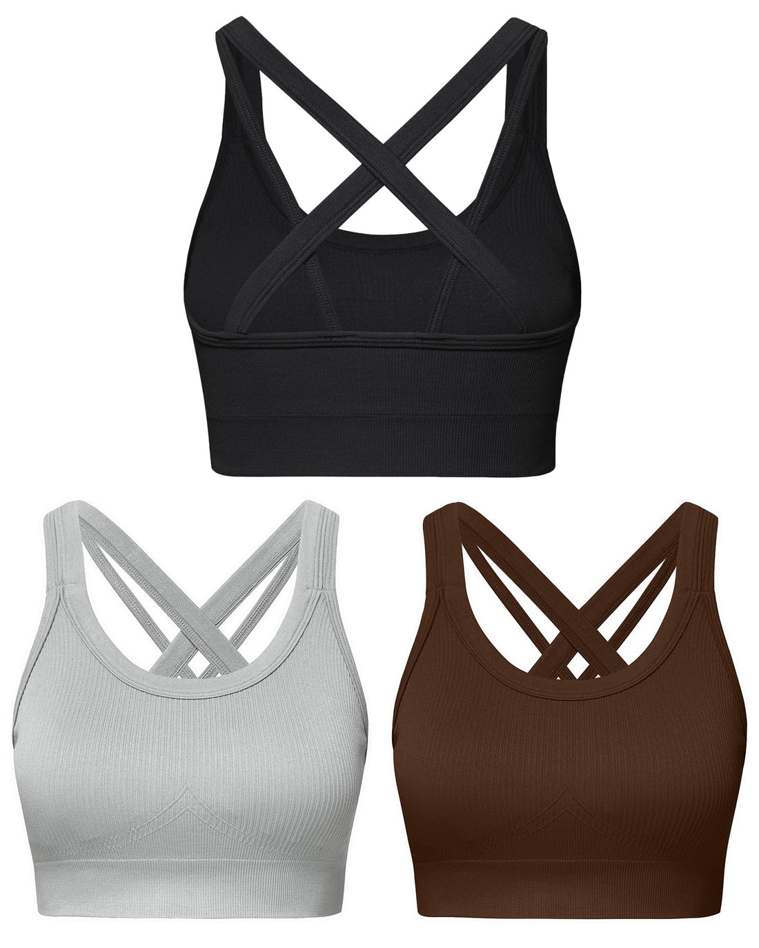 Sports Bras for Women HIigh Support, Criss-Cross Back Padded Strappy High Impact Sports Bras for Women Large Bust