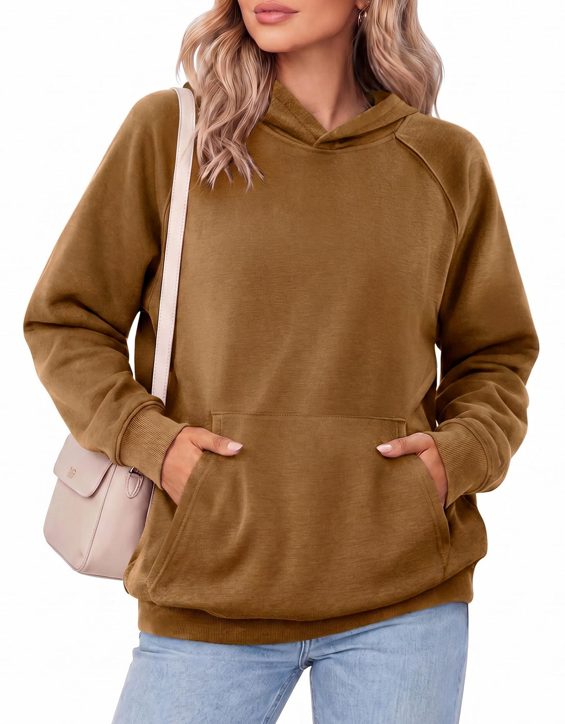Zeagoo Womens Oversized Hoodies Pullover Fleece Hooded Sweatshirt Trendy | Comfort Hoodie, Womens Fall Clothes, Kangaroo Pocket, Raglan Sleeves, Long Sleeve, Solid Color, Casual, Winter, Midweight