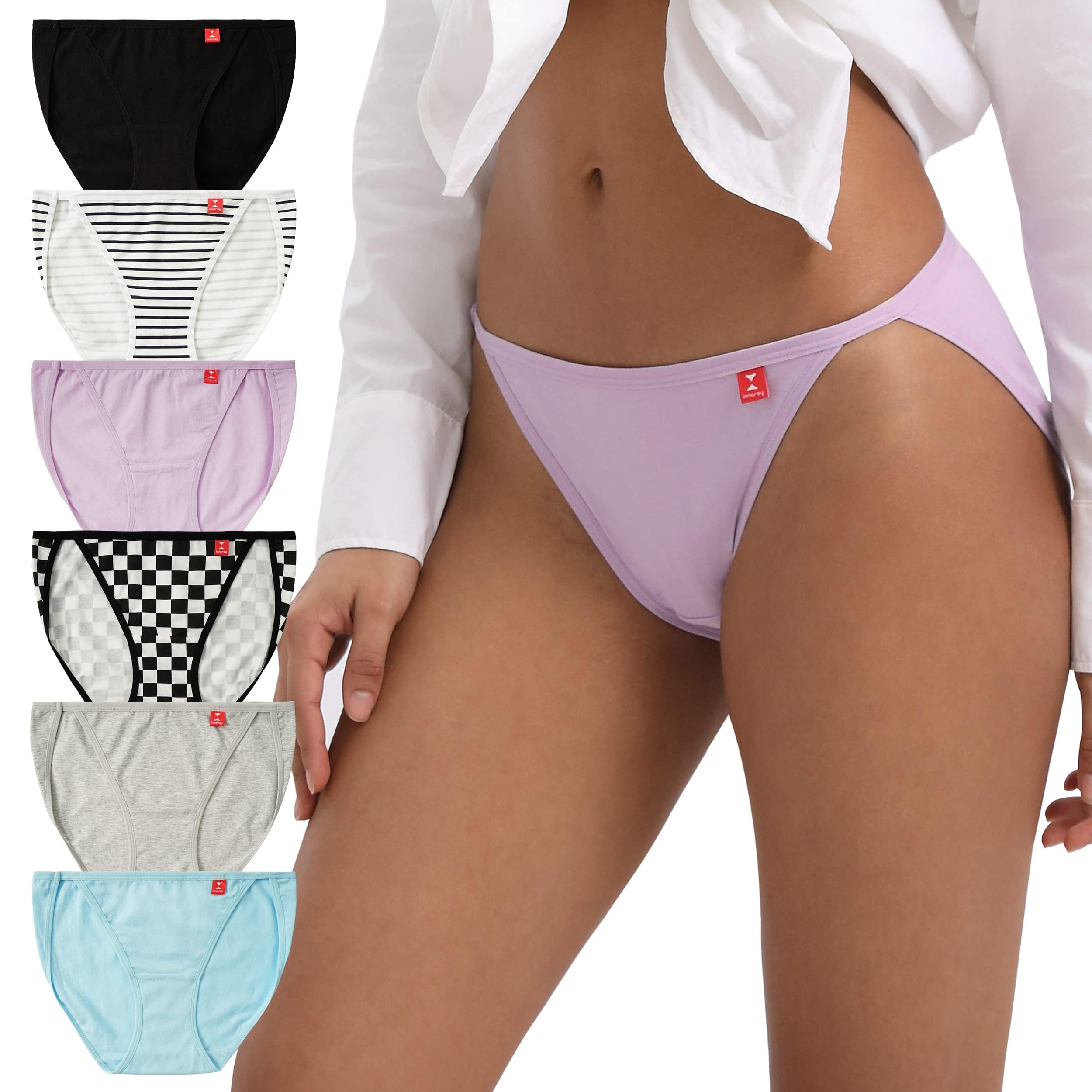 INNERSY Women's Cotton String Bikini Underwear 6-Pack