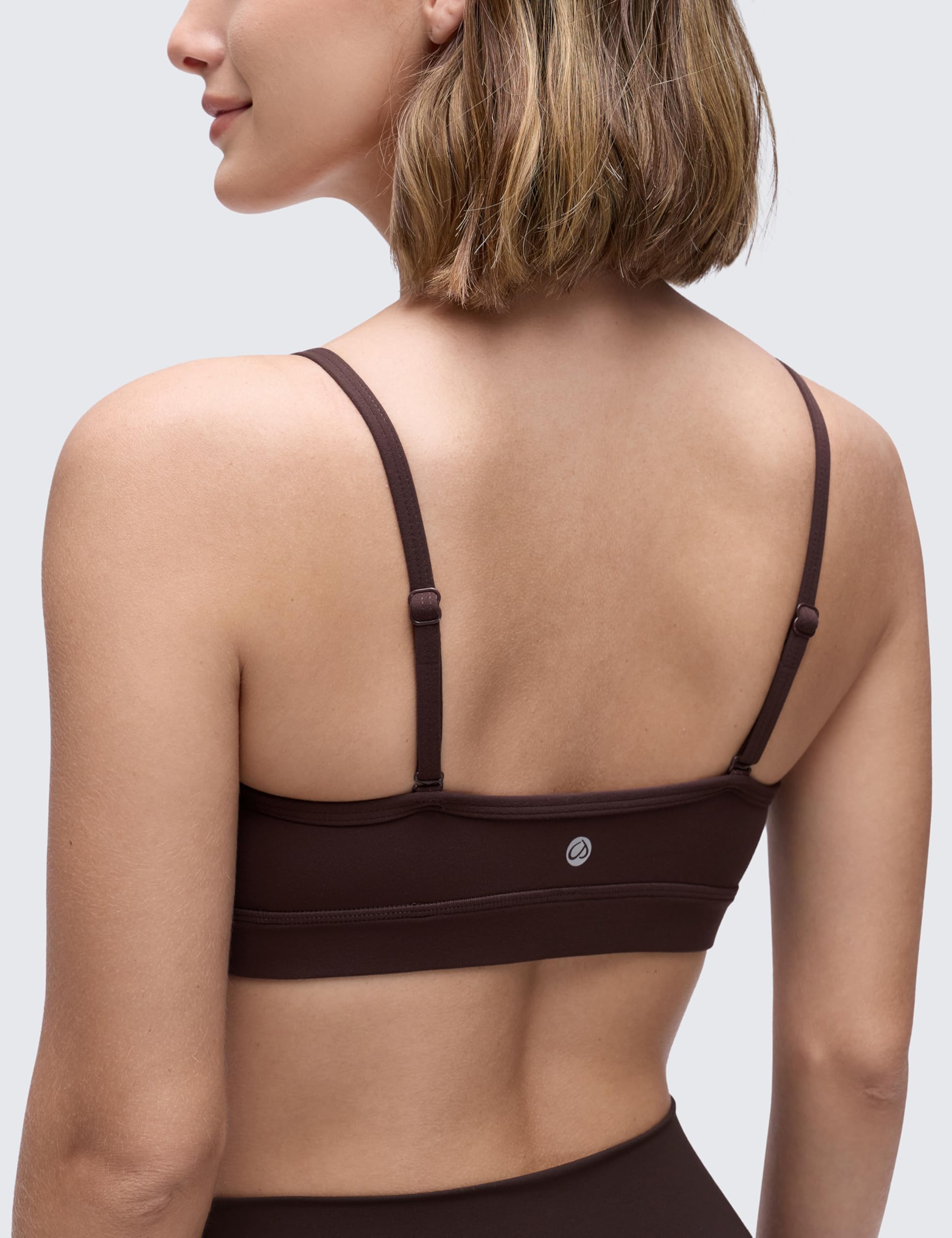 CRZ YOGA Butterluxe V Neck Sports Bras | Light Support, Removable Pads, Yoga, Extremely Soft, Square Back, Adjustable Spaghetti Straps, for Women
