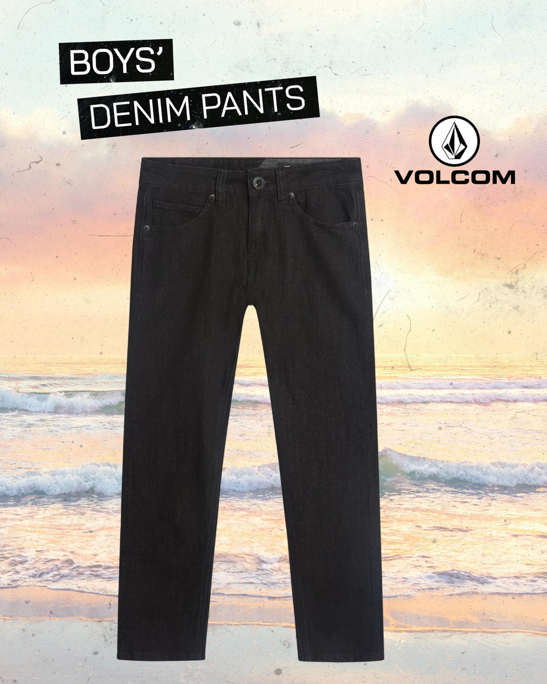 Volcom Boys' Regular Fit Pull-On Denim Jeans, 5-Pocket Style | Relaxed Comfort That Moves with Growing Kids, a Classic Timeless Look for School, Weekends or Everyday Wear