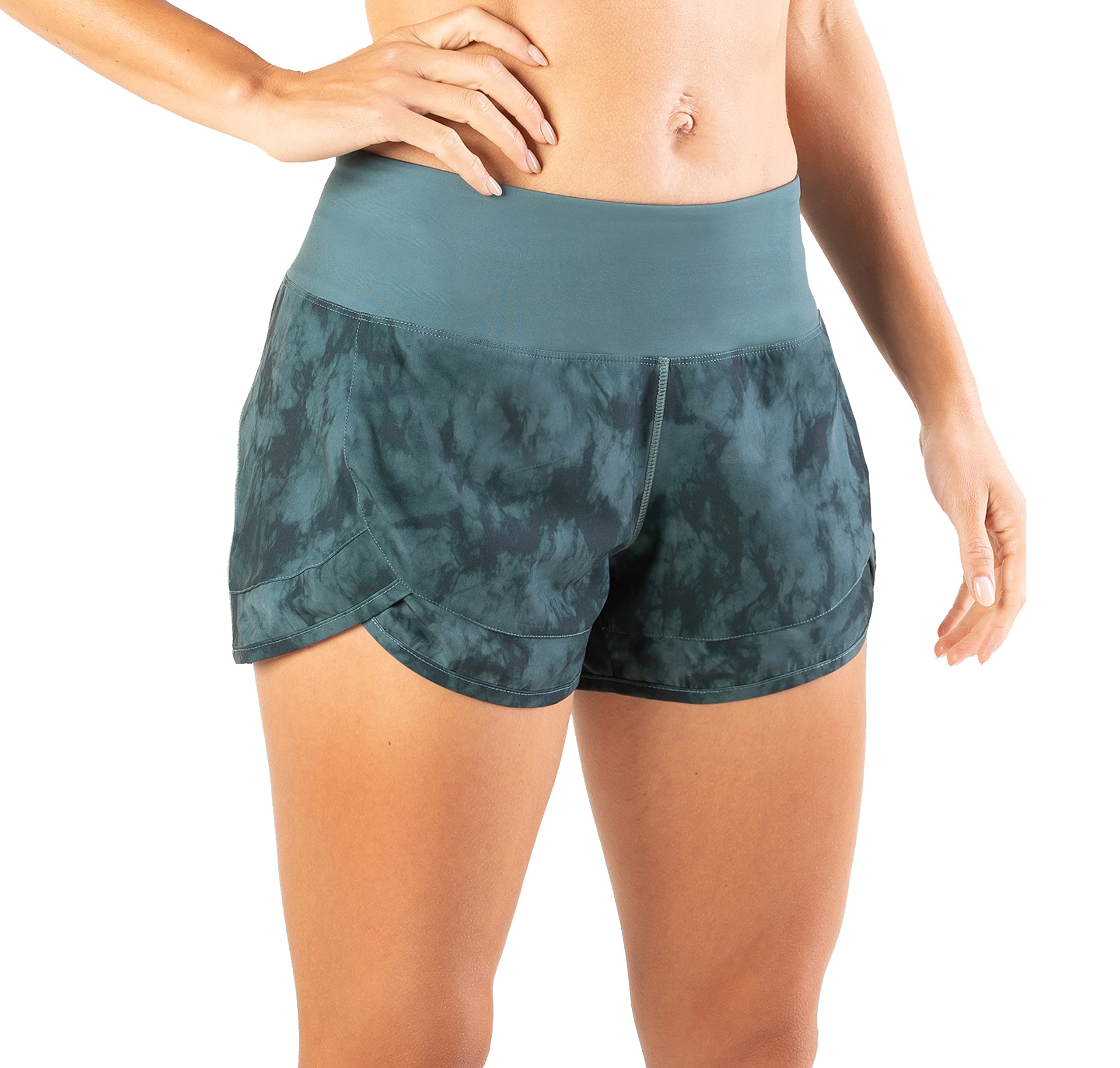 Tough Mode Womens 3" Lightweight Running WOD Volleyball Shorts Workout Mesh Liner Zip Pocket