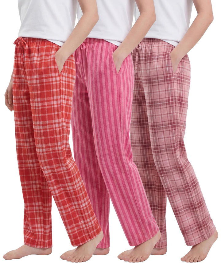 Andrew Scott Women's Flannel Sleep Pants| Lounging PJ Pant | Drawstring & Pockets | Multi Packs & Colors