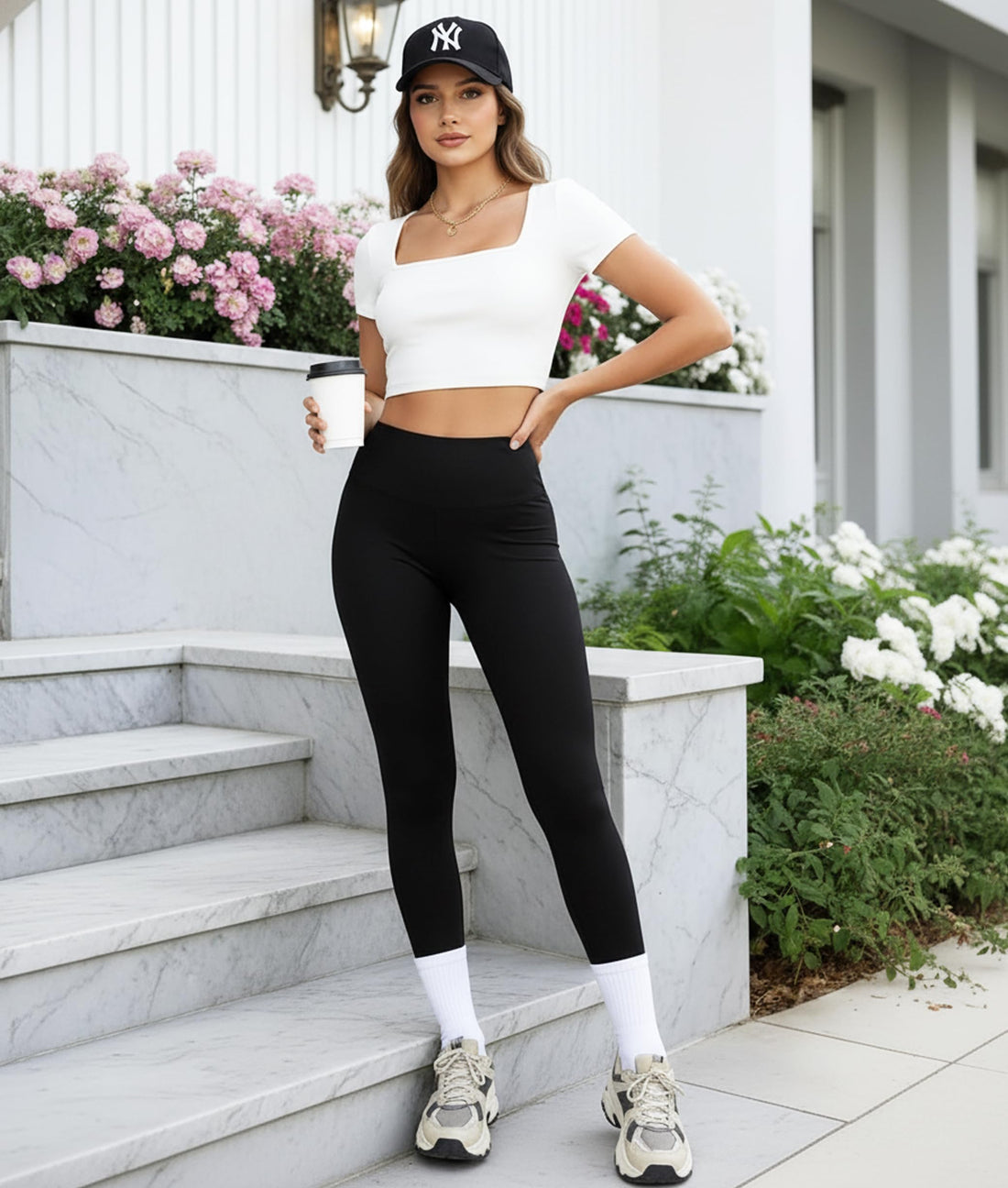 NEW YOUNG 3 Pack Leggings with Pockets for Women,High Waisted Tummy Control Workout Yoga Pants