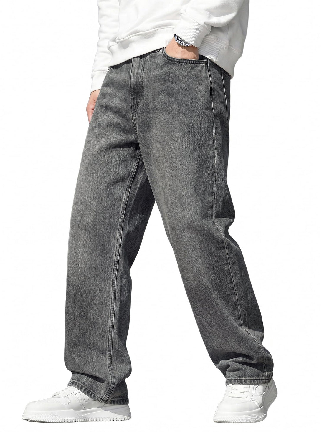 JMIERR Mens Baggy Jeans Wide Leg Y2K Loose Fit Denim Pants | Vintage Relaxed Loose Fit, Stretch, Straight Leg, Skater Streetwear, 5 Pockets, Casual Carpenter Jean, Hip Hop