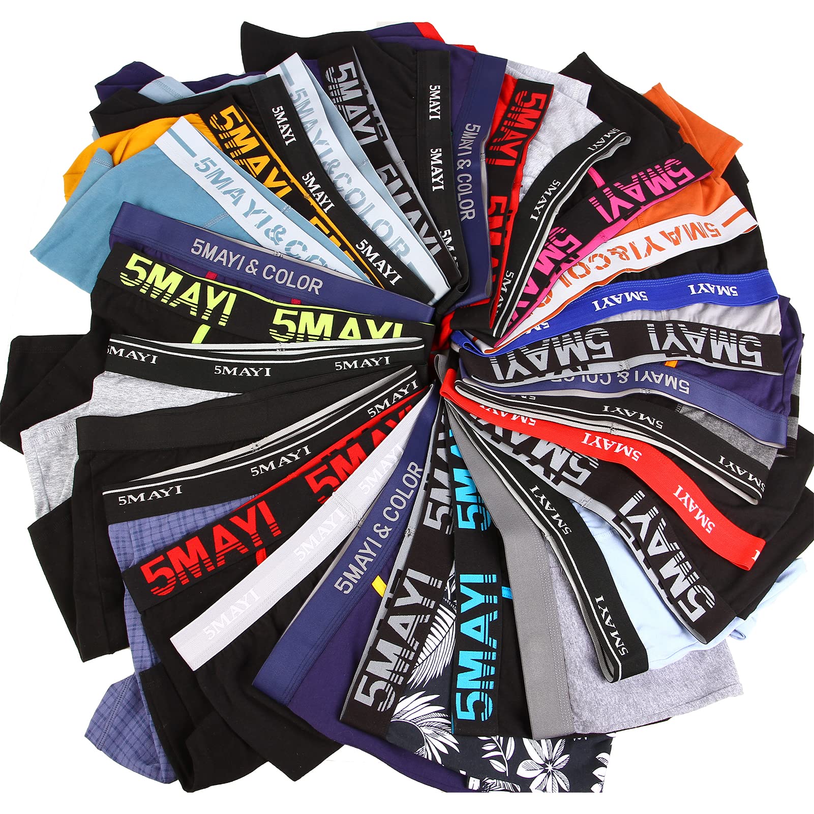 5Mayi Men's Underwear Boxer Briefs Cotton Regular Long Mens Boxer Briefs Underwear Men Pack S M L XL XXL