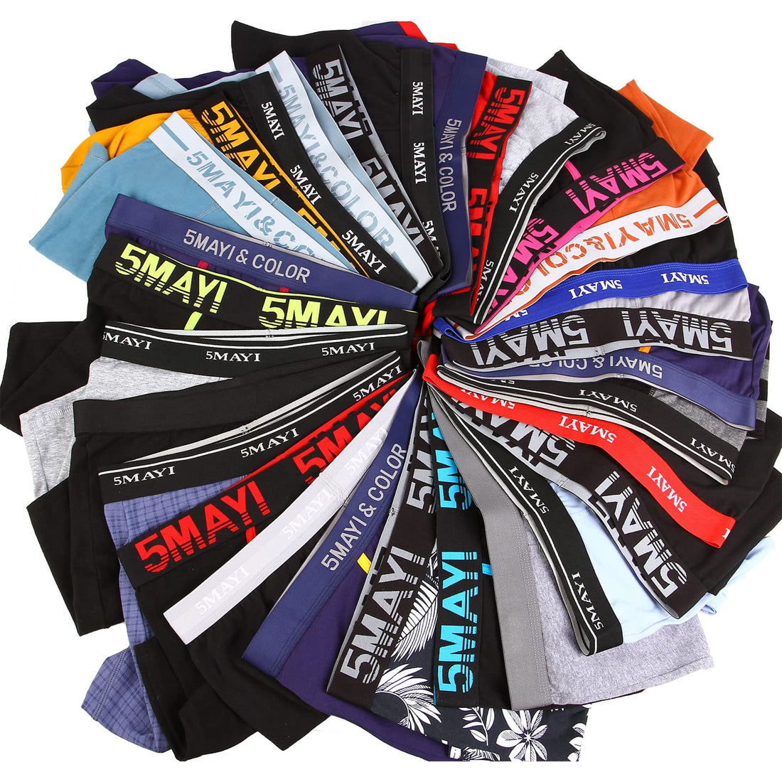 5Mayi Men's Underwear Boxer Briefs Cotton Regular Long Mens Boxer Briefs Underwear Men Pack S M L XL XXL