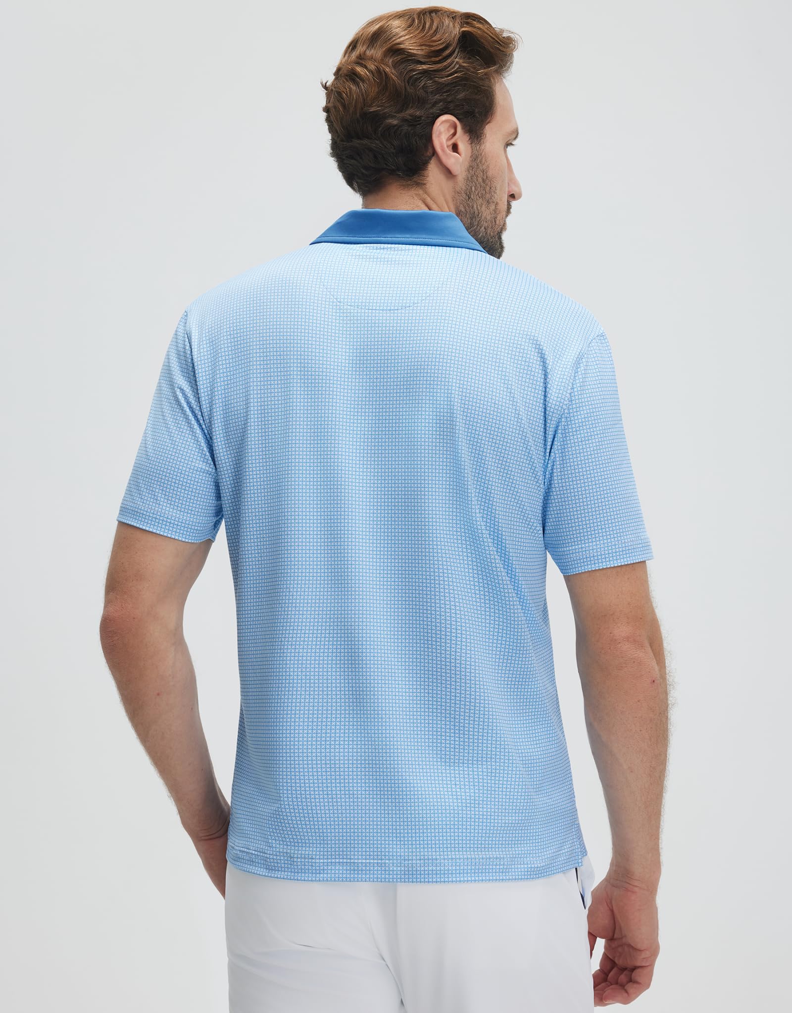 M MAELREG Golf Shirts for Men Short Sleeve Print Patterns Moisture Wicking Performance Lightweight Collared Mens Polo Shirts