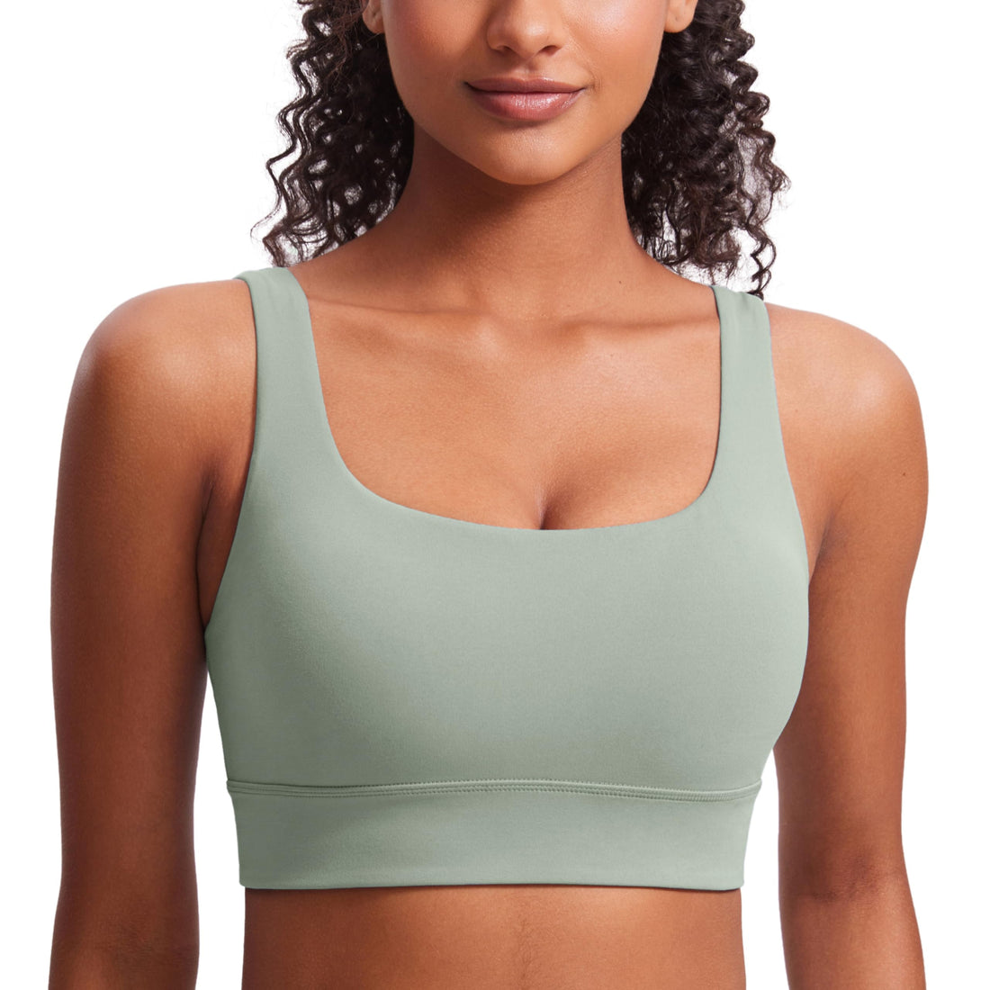 CRZ YOGA Butterluxe U Back Sports Bras | Light Support, Removable Pads, Yoga, Extremely Soft, Longline, Scoop Neck, Wide Straps, for Women