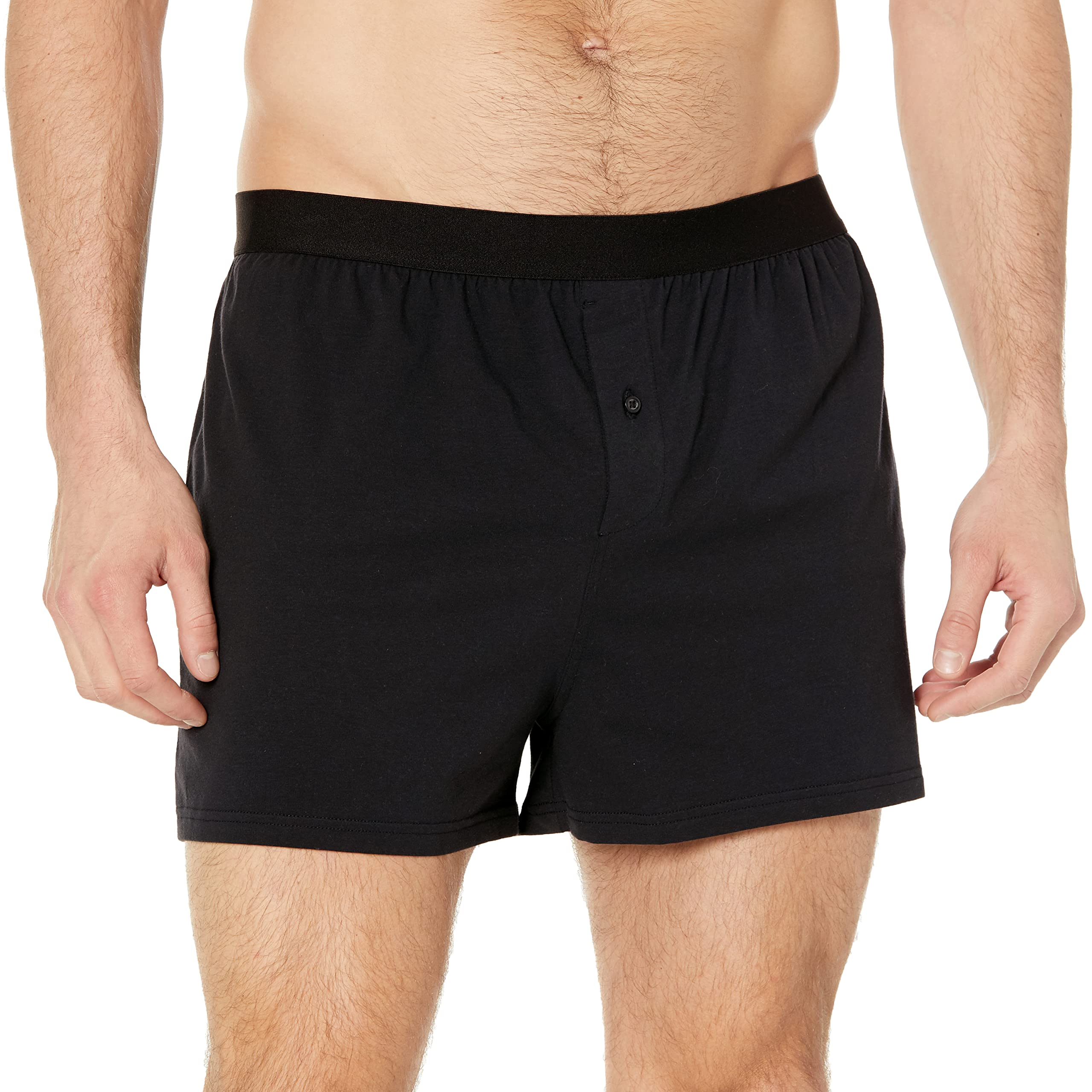 Amazon Essentials Men's Breathable Cotton Jersey Boxer Shorts, Soft Relaxed Fit for All-Day Comfort, Pack of 5