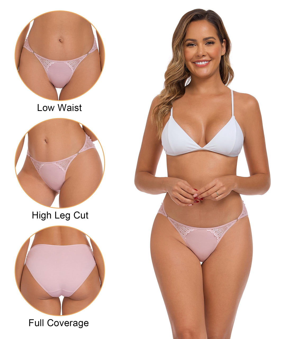 ANLIQI Women's Cotton Modal Ployamide Bikini Panties, Soft Moisture Wicking Hipster Briefs Undies for Ladies Multi-Pack