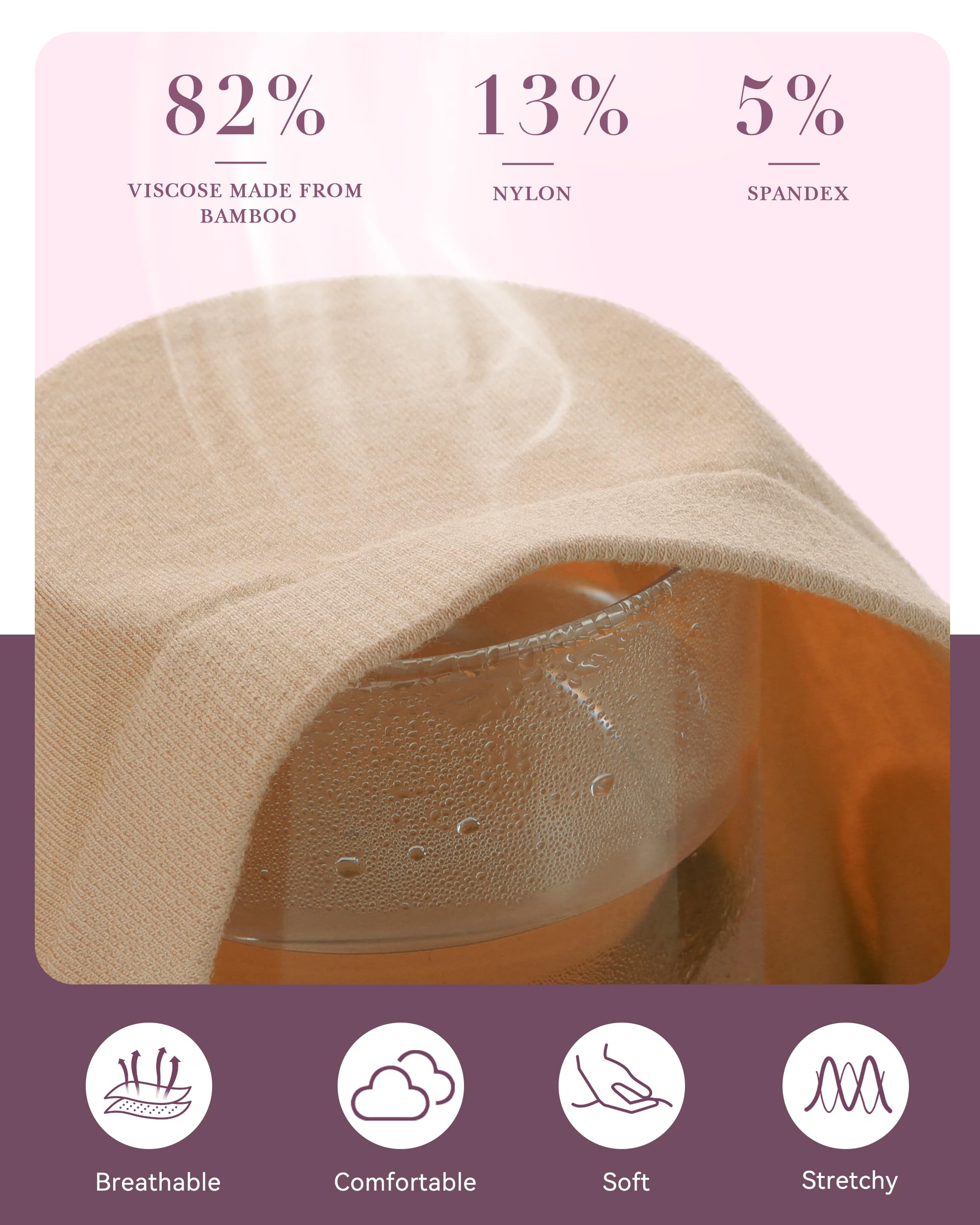 BAMBOO COOL Women's Underwear Ladies Brief Seamless Panties Moisture Wicking Stretchy Full Coverage