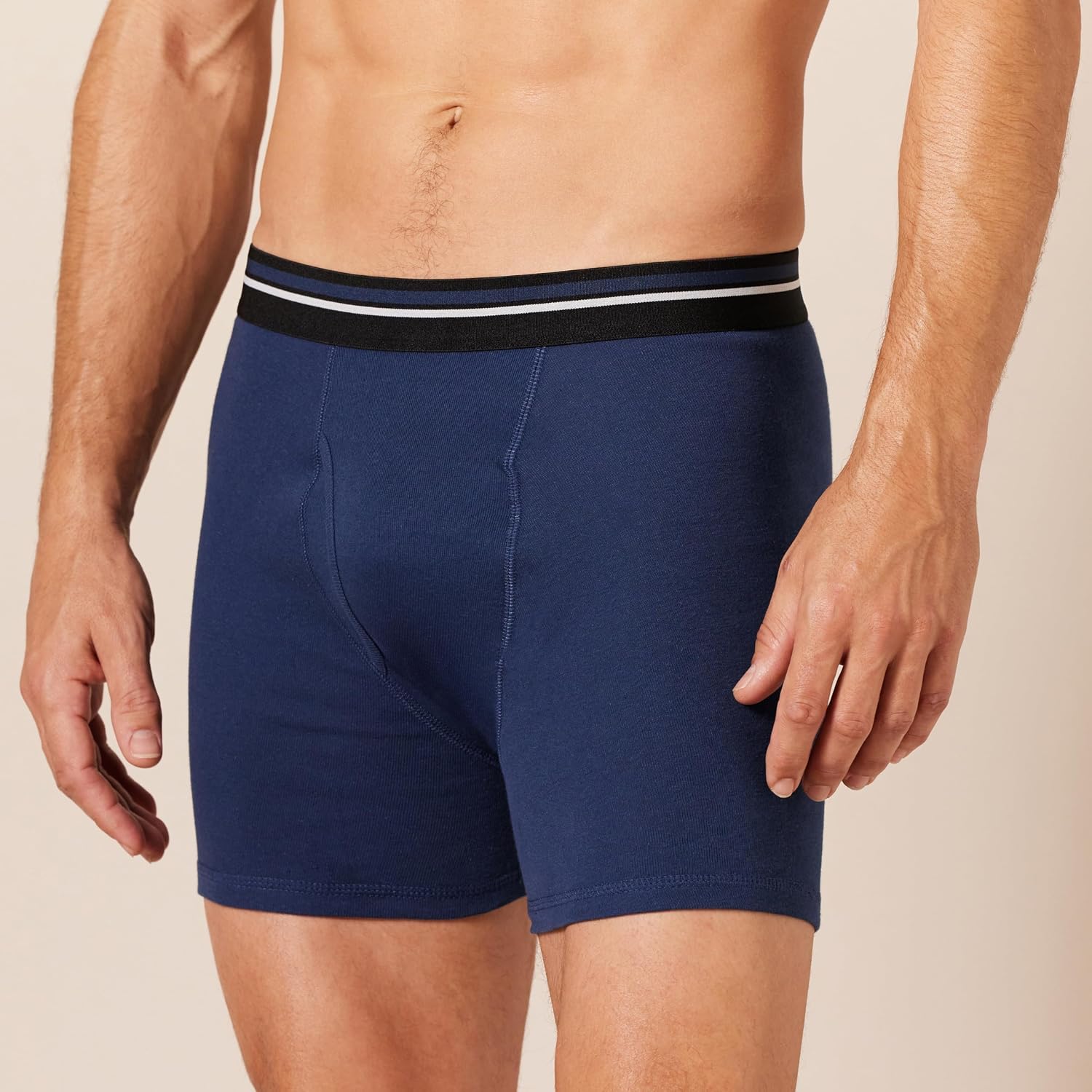 Amazon Essentials Men's Breathable Cotton Boxer Briefs, Tag-Free, Pack of 5