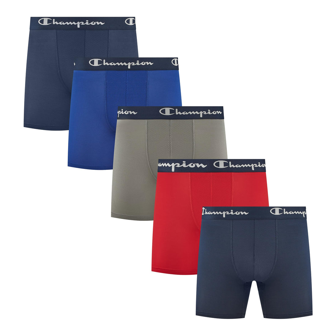 Champion Men's Performance Boxer Brief-5 Pack- With Moisture-wicking, Odor Control, Mesh Pouch & No Ride-up Fit (S–xl)