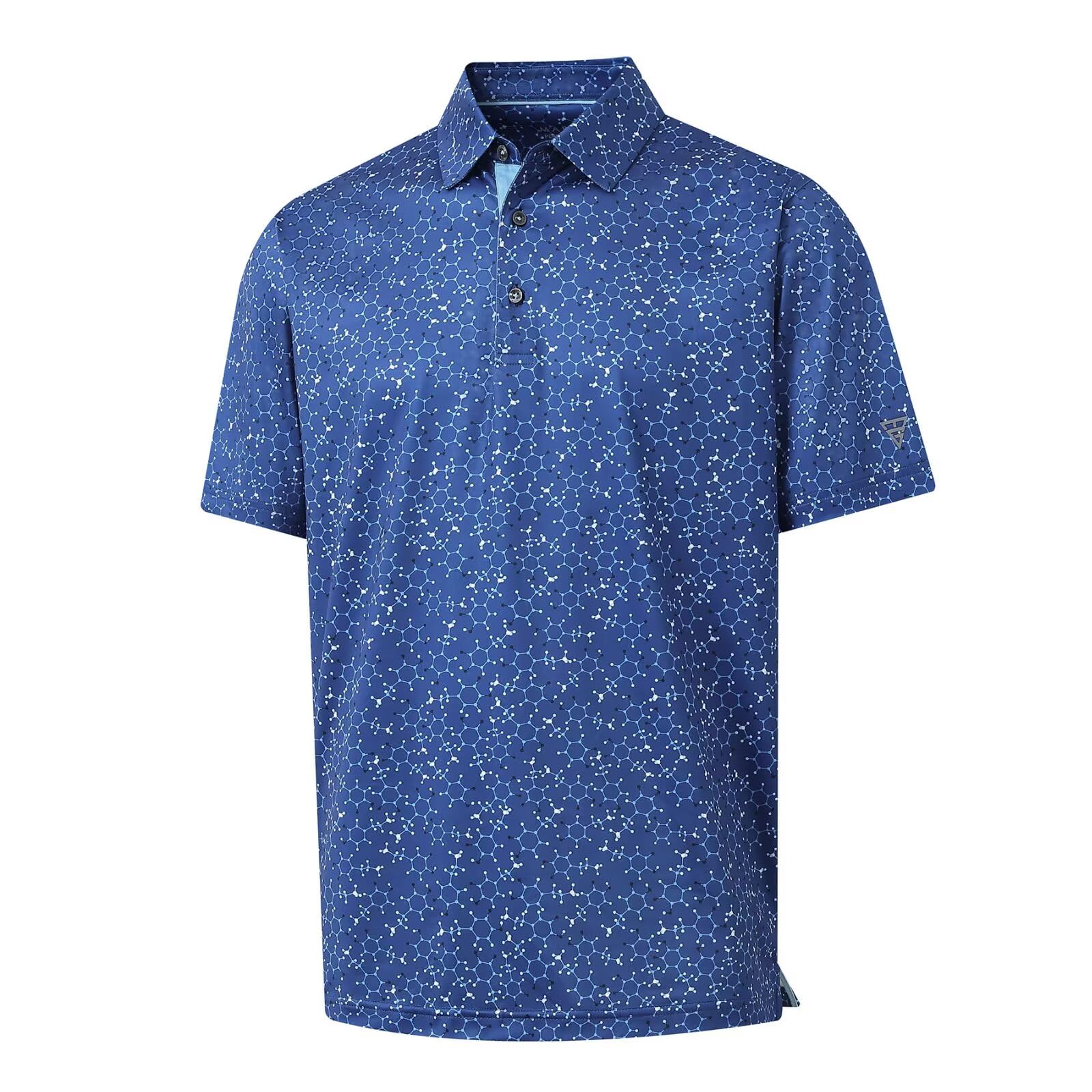 M MAELREG Mens Golf Shirt Short Sleeve Dry Fit Print Moisture Wicking Performance Patterns Collared Polo Shirt