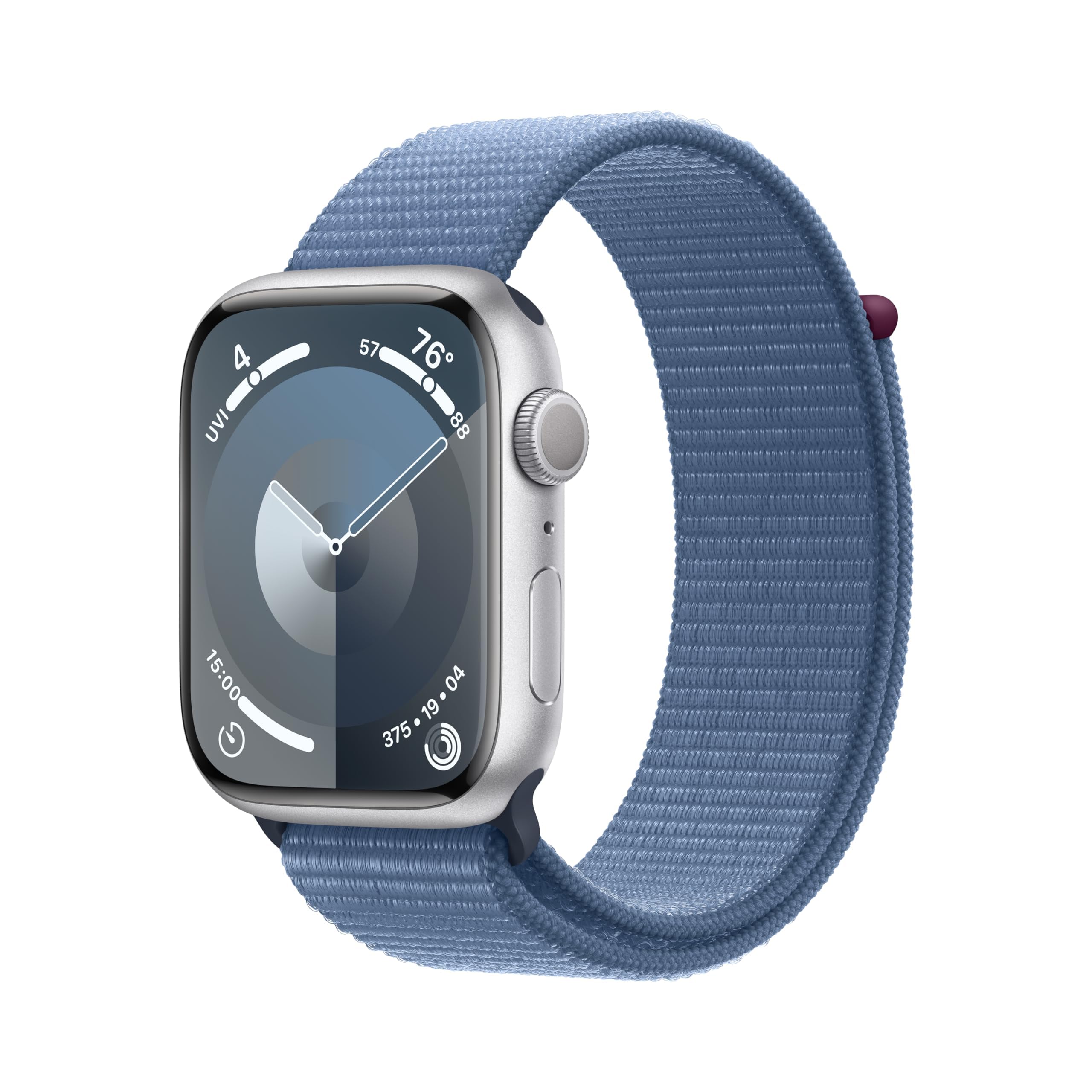 Apple Watch Series 9 [GPS, 45mm] - Starlight Aluminum Case with Starlight Sport Band, S/M (Renewed)