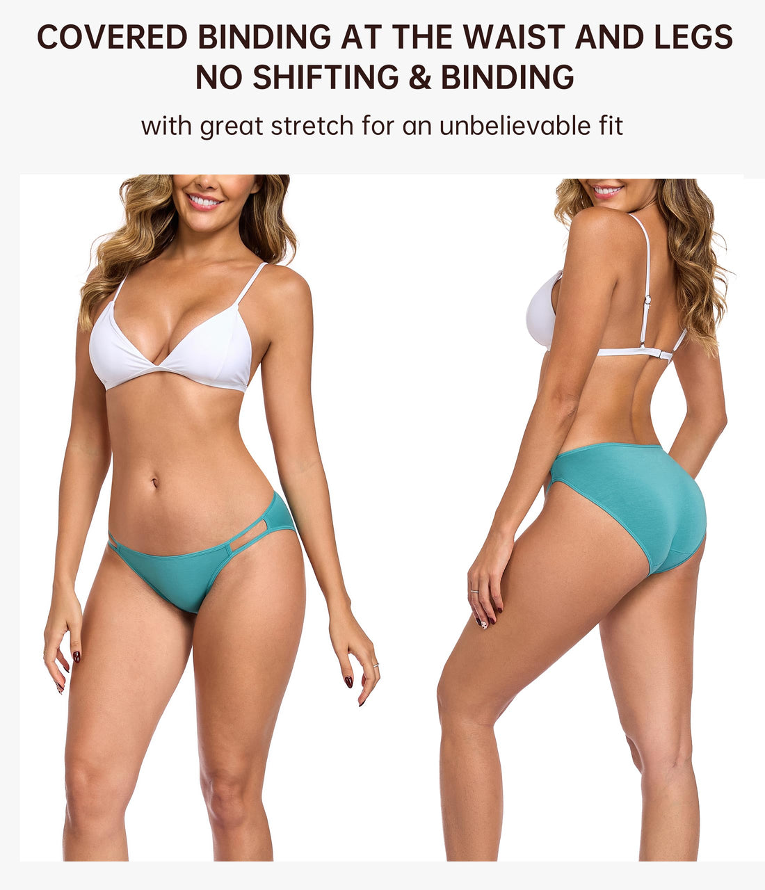ANLIQI Women's High Cut String Bikini Panties Modal Comfort Breathable Stretch Bikini Underwear Soft Plus Size Underwear