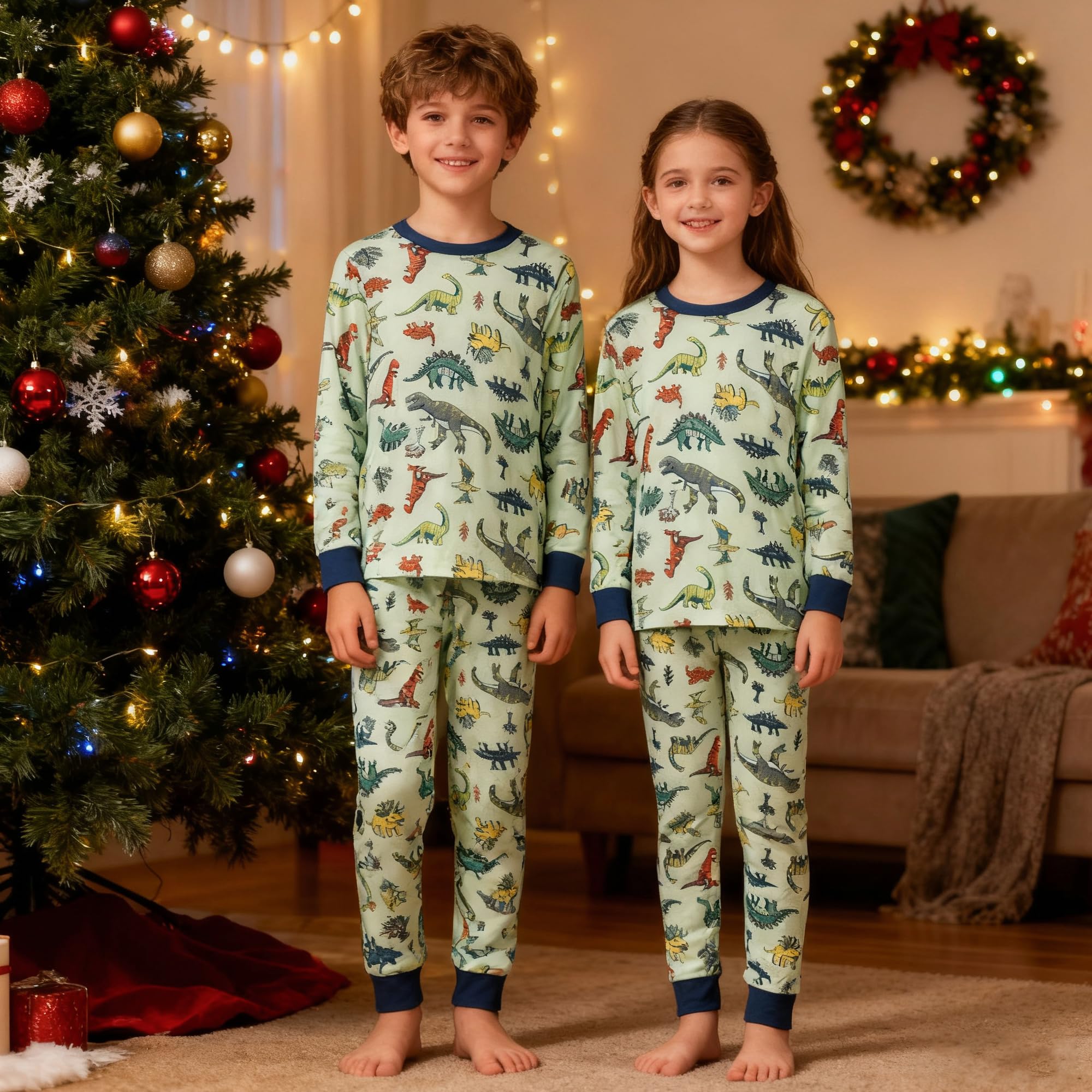 HYCLES Family Matching Pajama Sets, Long Sleeve Sleepwear Pjs