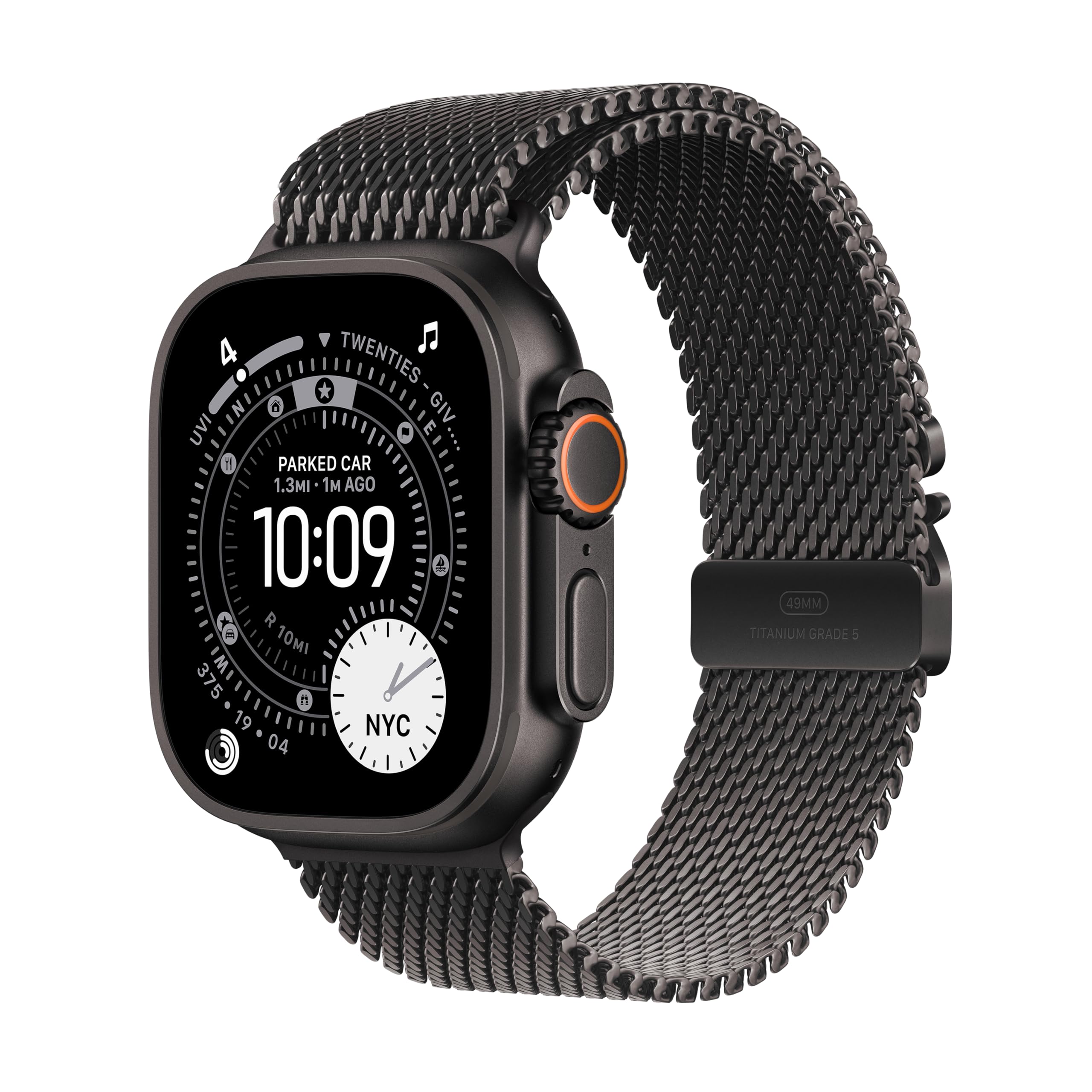 Apple Watch Ultra 3 [GPS + Cellular 49mm] Running & Multisport Smartwatch w/Rugged Titanium Case w/Natural Titanium Milanese Loop - L. Satellite Communications, Advanced Health & Fitness Tracking