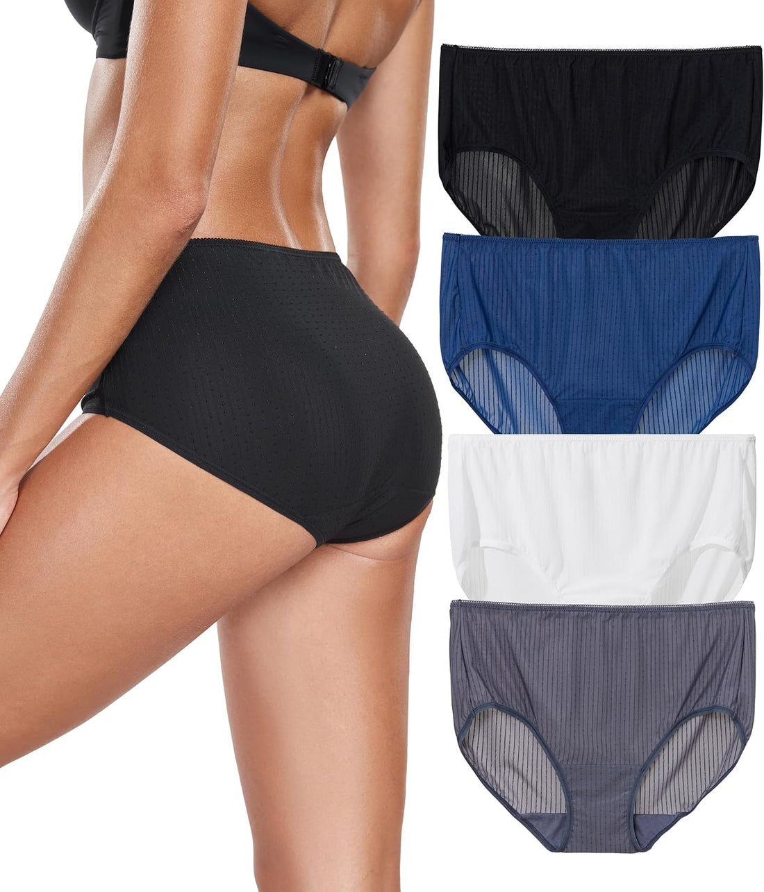 ANLIQI Quick Dry Underwear for Women Travel Panties Pack Hipster Panty Soft & Lightweight Bikini Brief Stay Fresh Undies