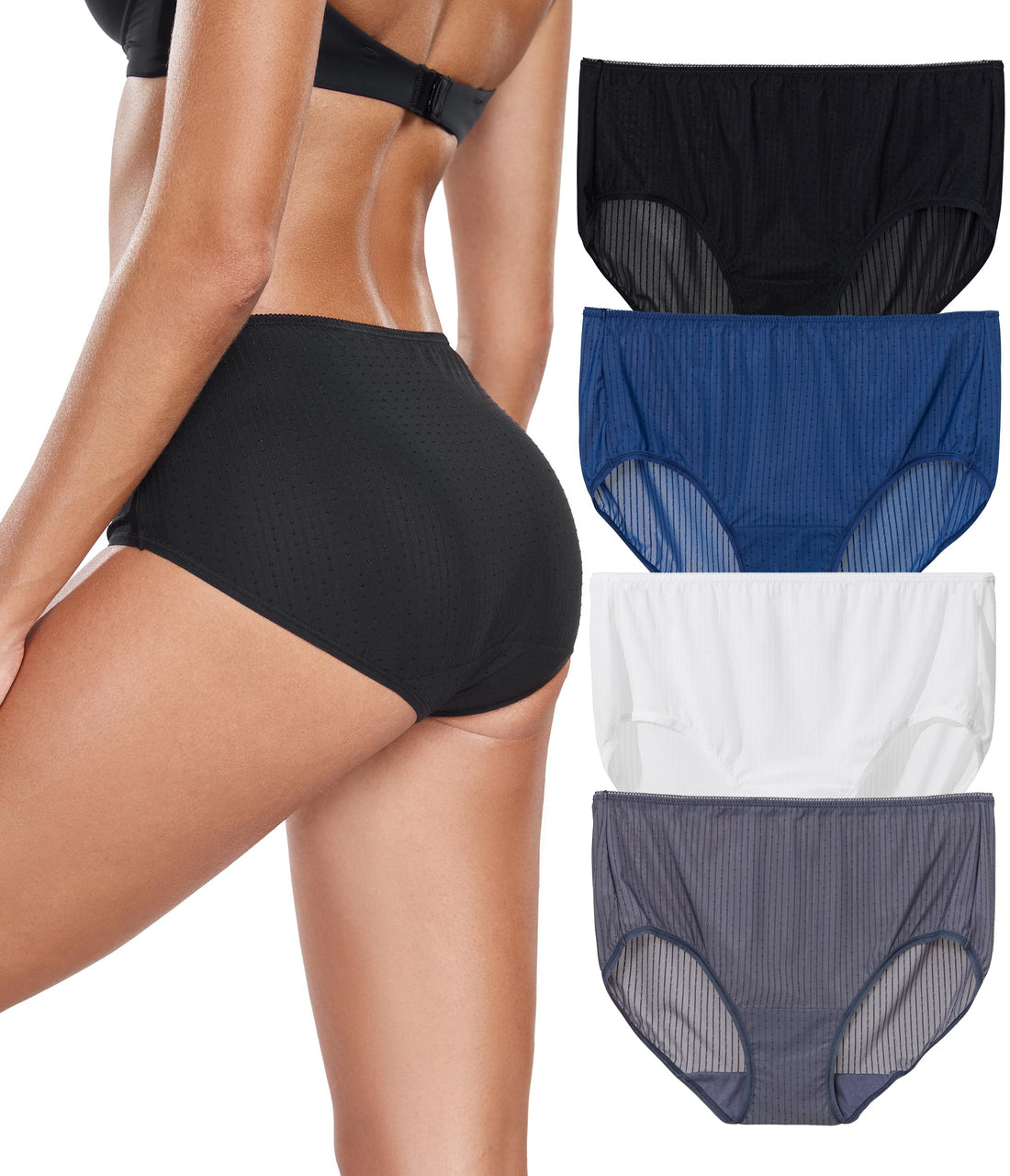 ANLIQI Quick Dry Underwear for Women Travel Panties Pack Hipster Panty Soft & Lightweight Bikini Brief Stay Fresh Undies
